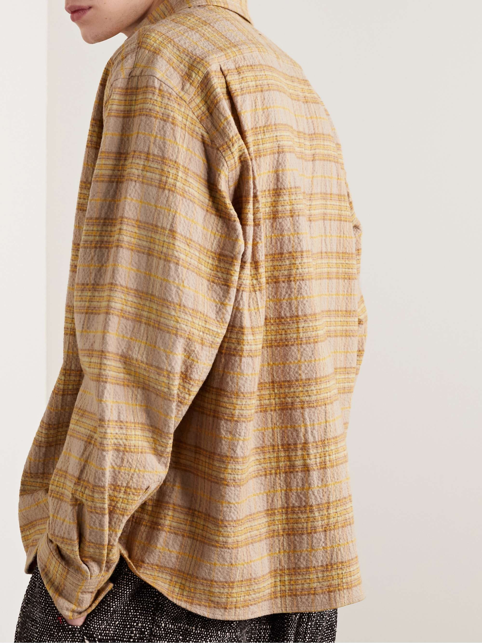 ACNE STUDIOS Sarlie Checked Crinkled Cotton-Blend Flannel Shirt