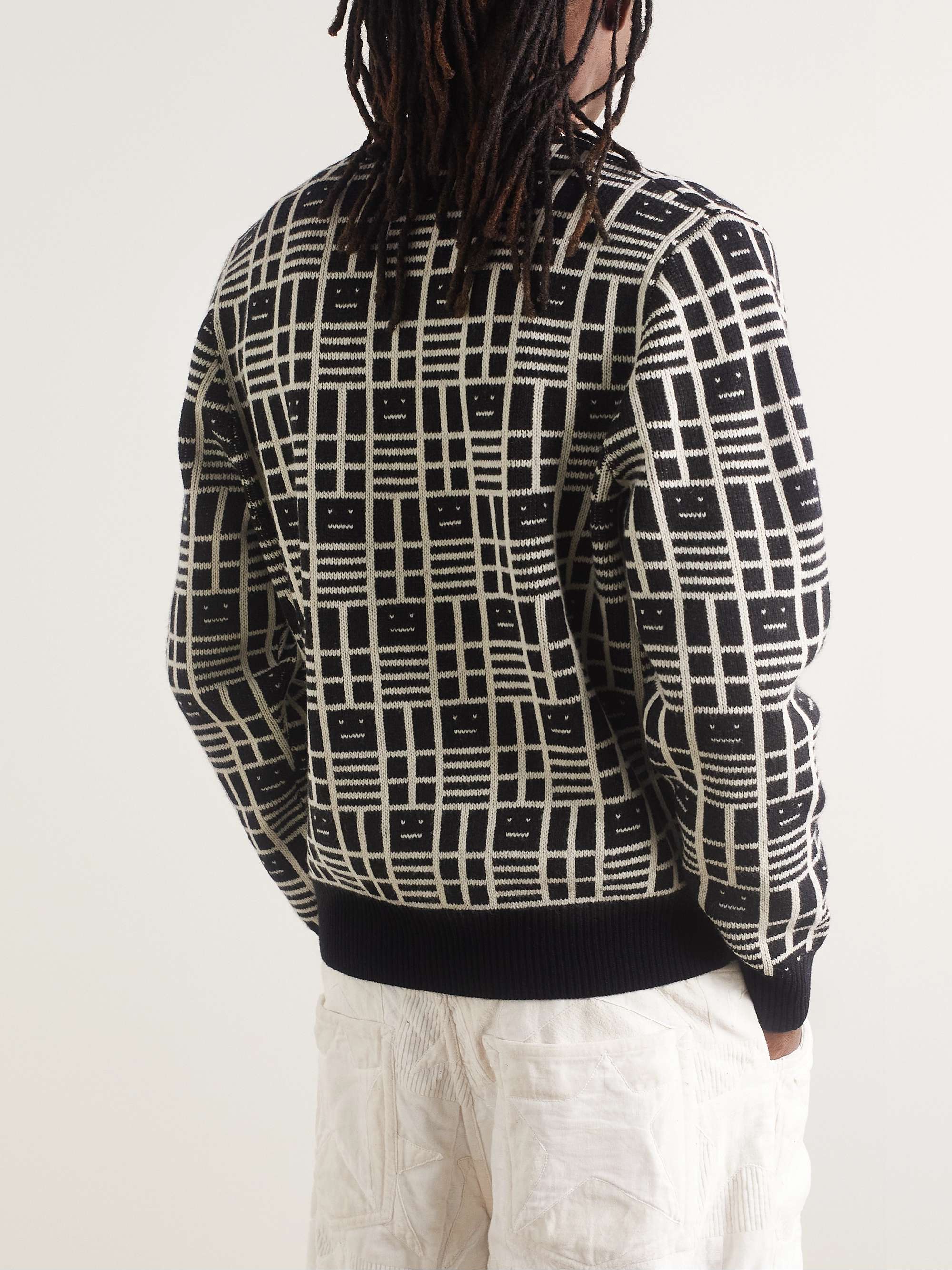 ACNE STUDIOS Kargot Logo-Jacquard Wool Cardigan