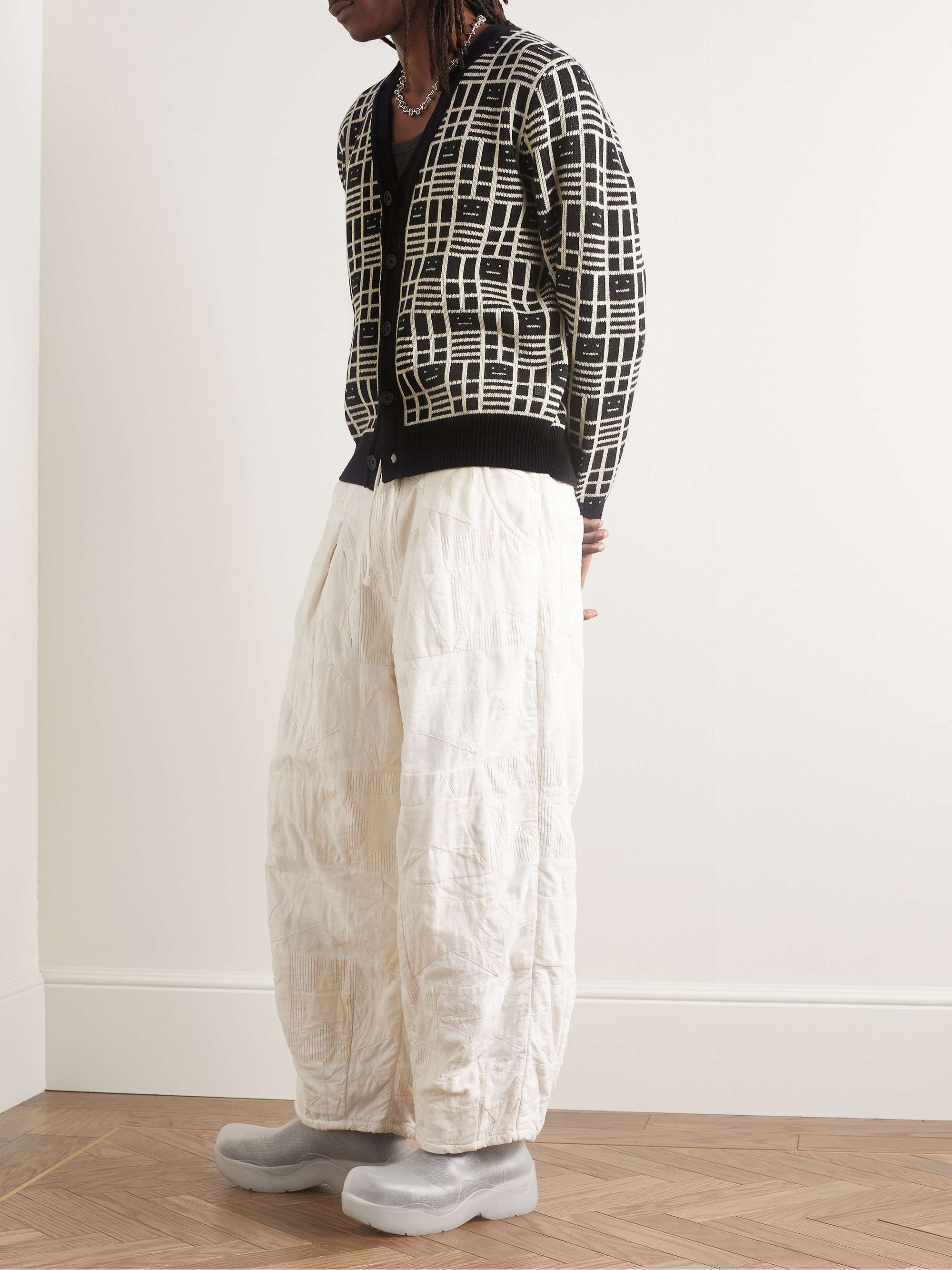 ACNE STUDIOS Kargot Logo-Jacquard Wool Cardigan