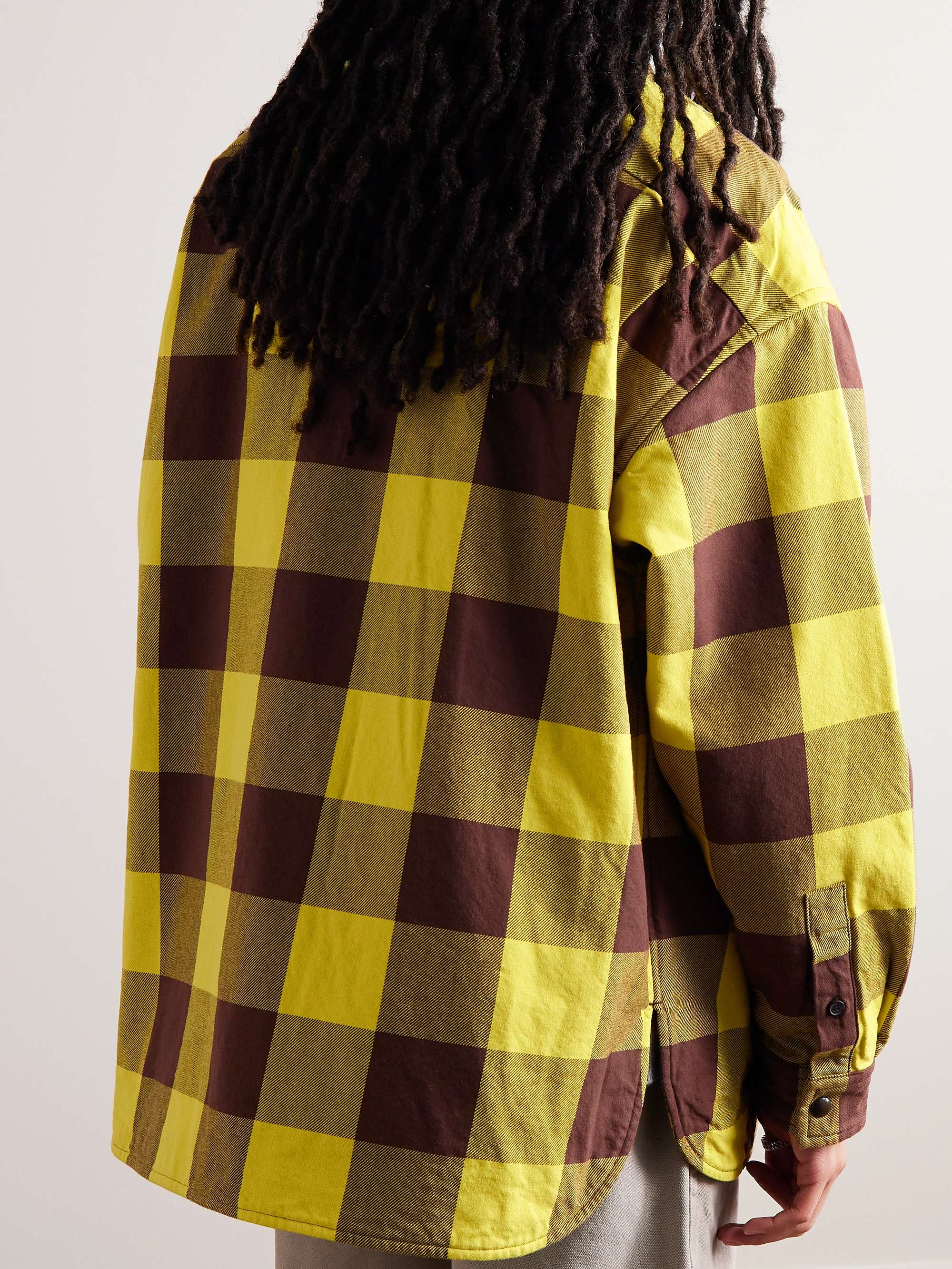ACNE STUDIOS Logo-Embroidered Checked Padded Cotton Overshirt