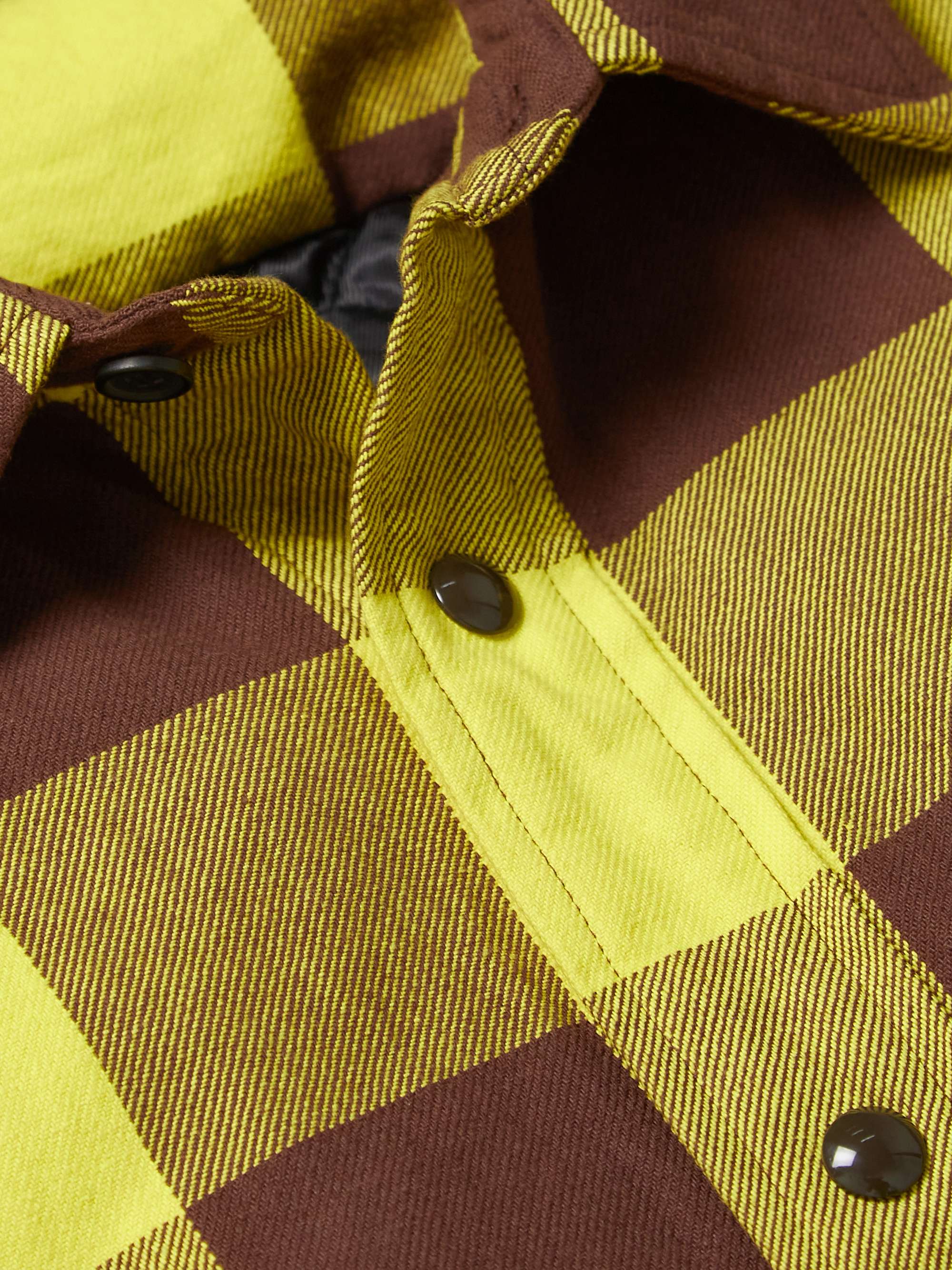 ACNE STUDIOS Logo-Embroidered Checked Padded Cotton Overshirt