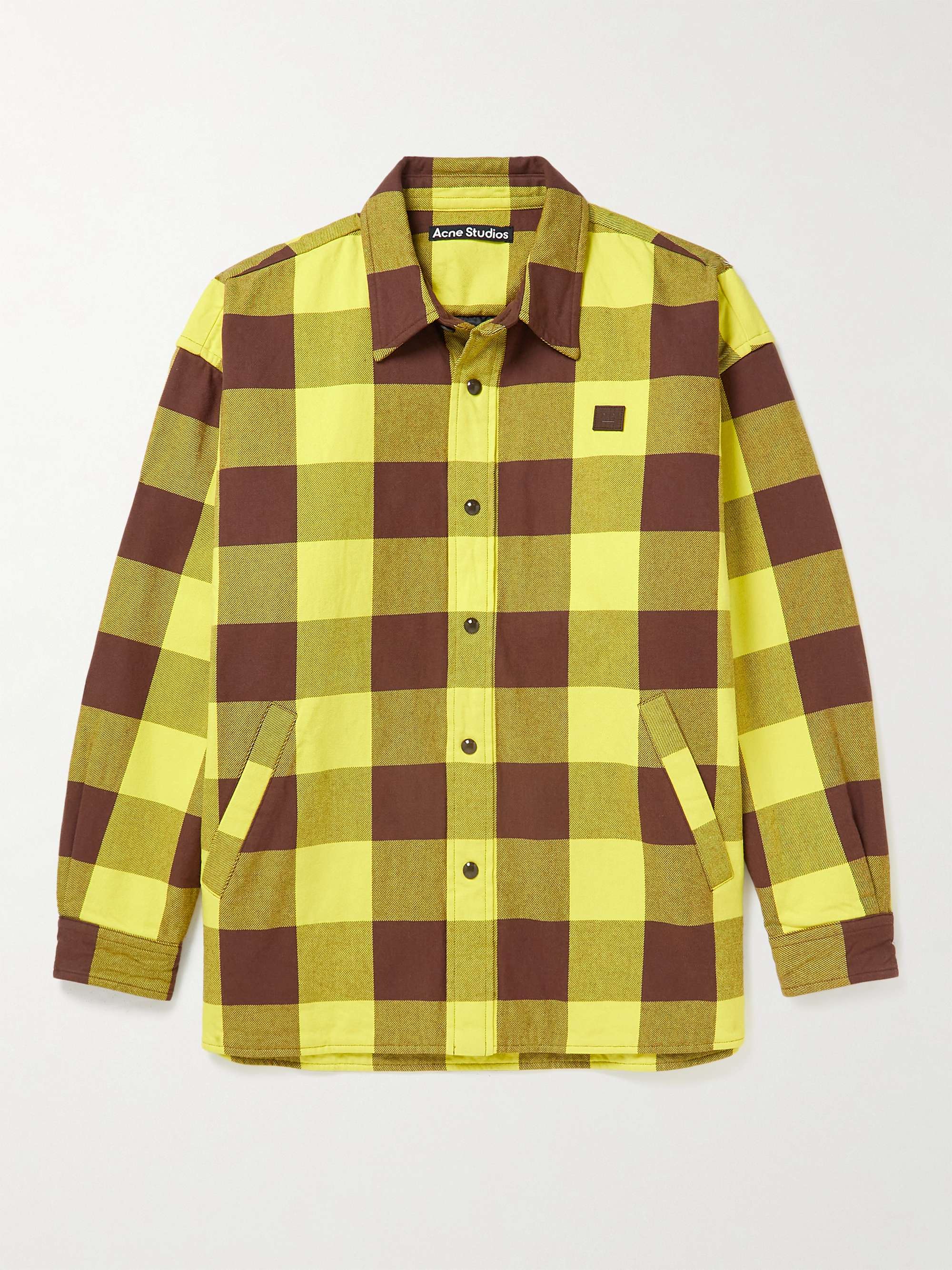 ACNE STUDIOS Logo-Appliquéd Padded Checked Cotton Shirt for Men | MR PORTER