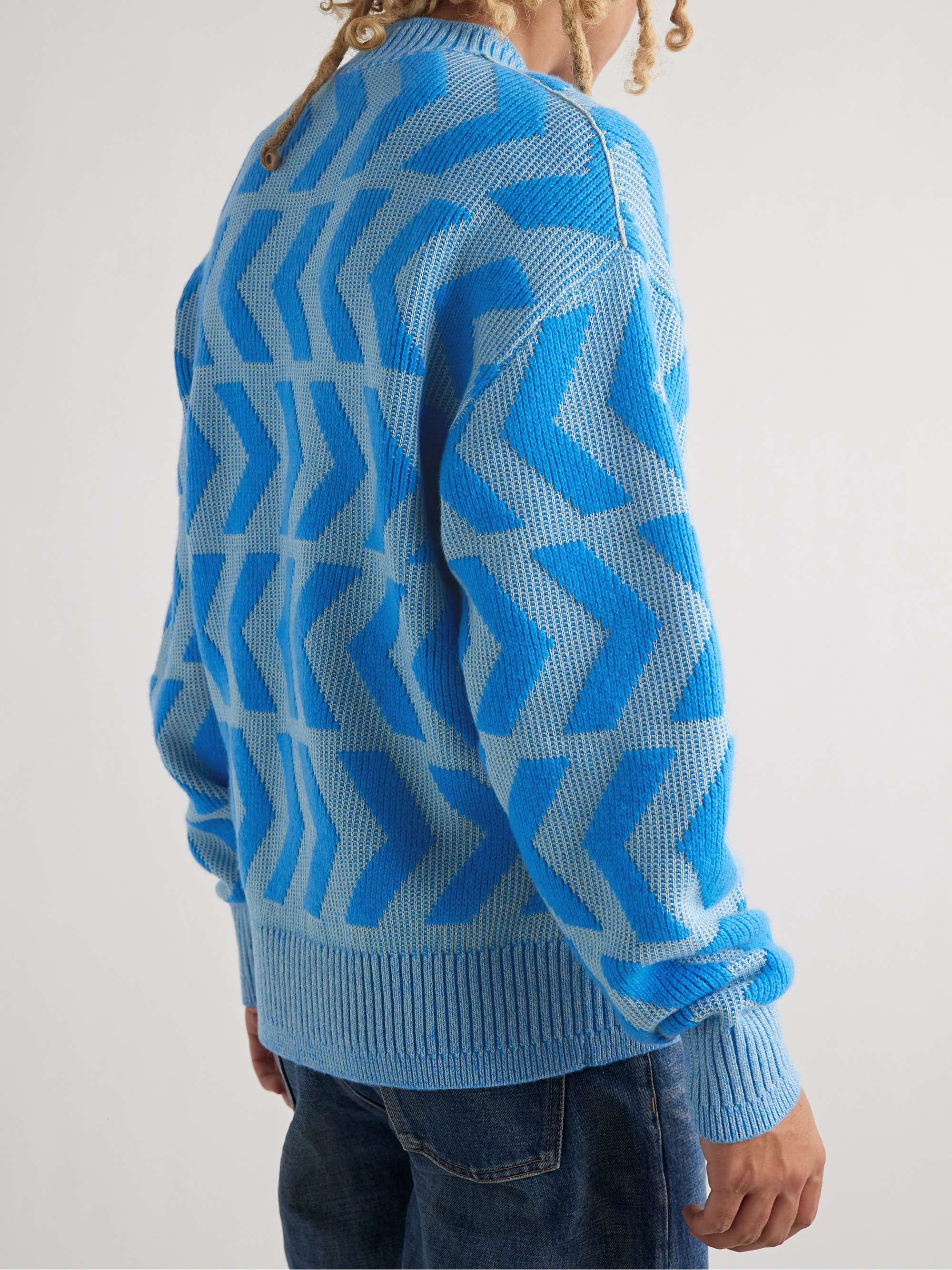 ACNE STUDIOS Intarsia Wool and Cotton-Blend Sweater