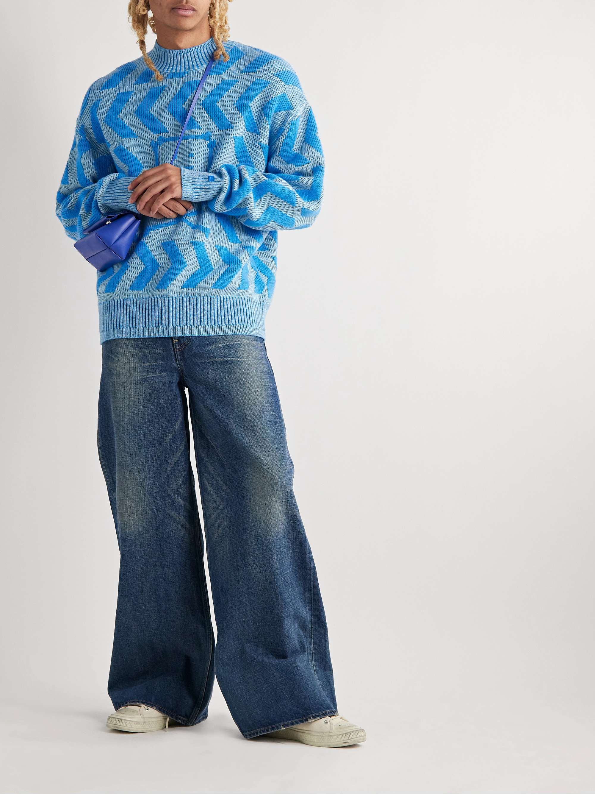 ACNE STUDIOS Intarsia Wool and Cotton-Blend Sweater