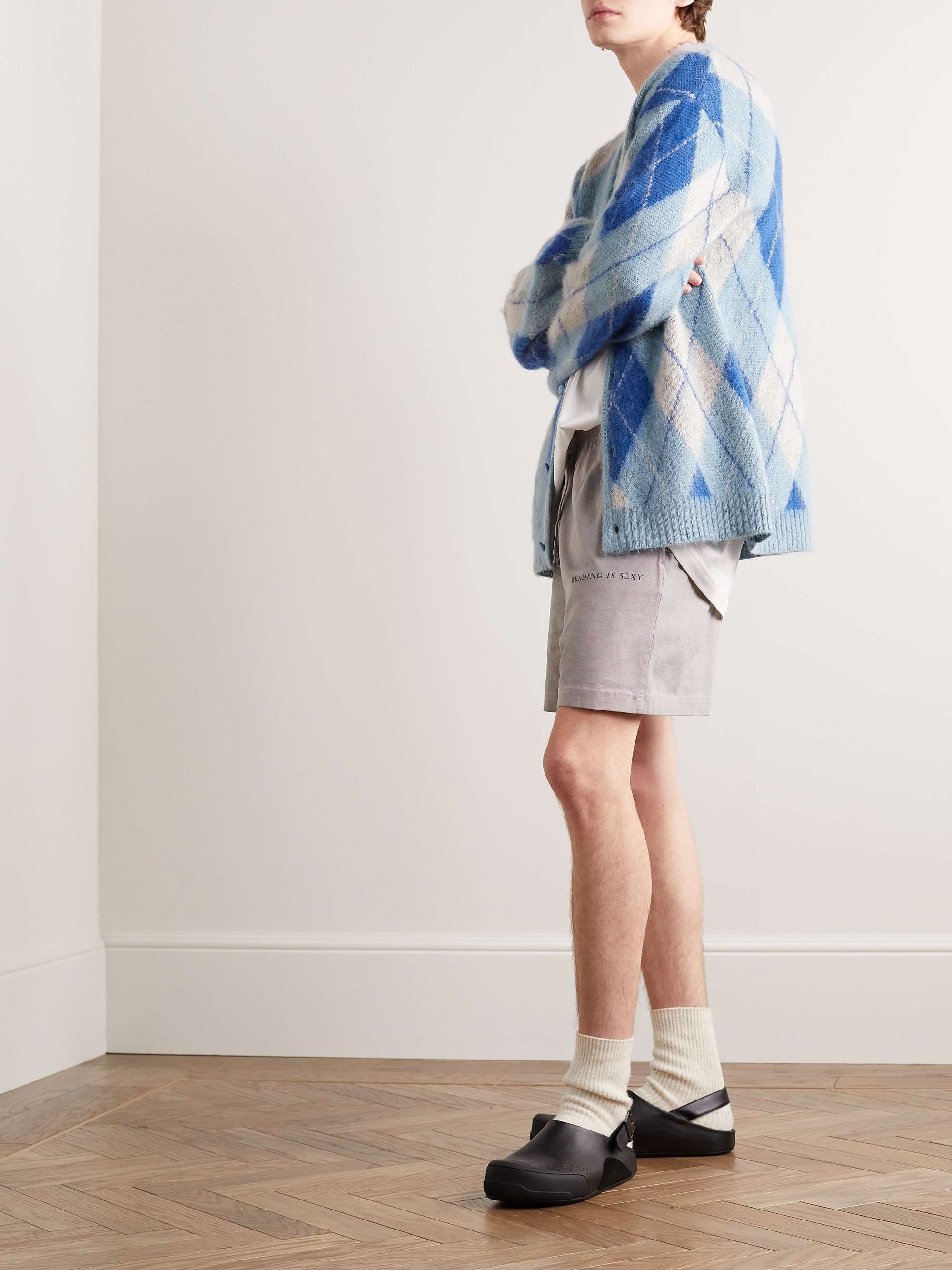 ACNE STUDIOS Printed Heat-Reactive Cotton-Jersey Drawstring Shorts