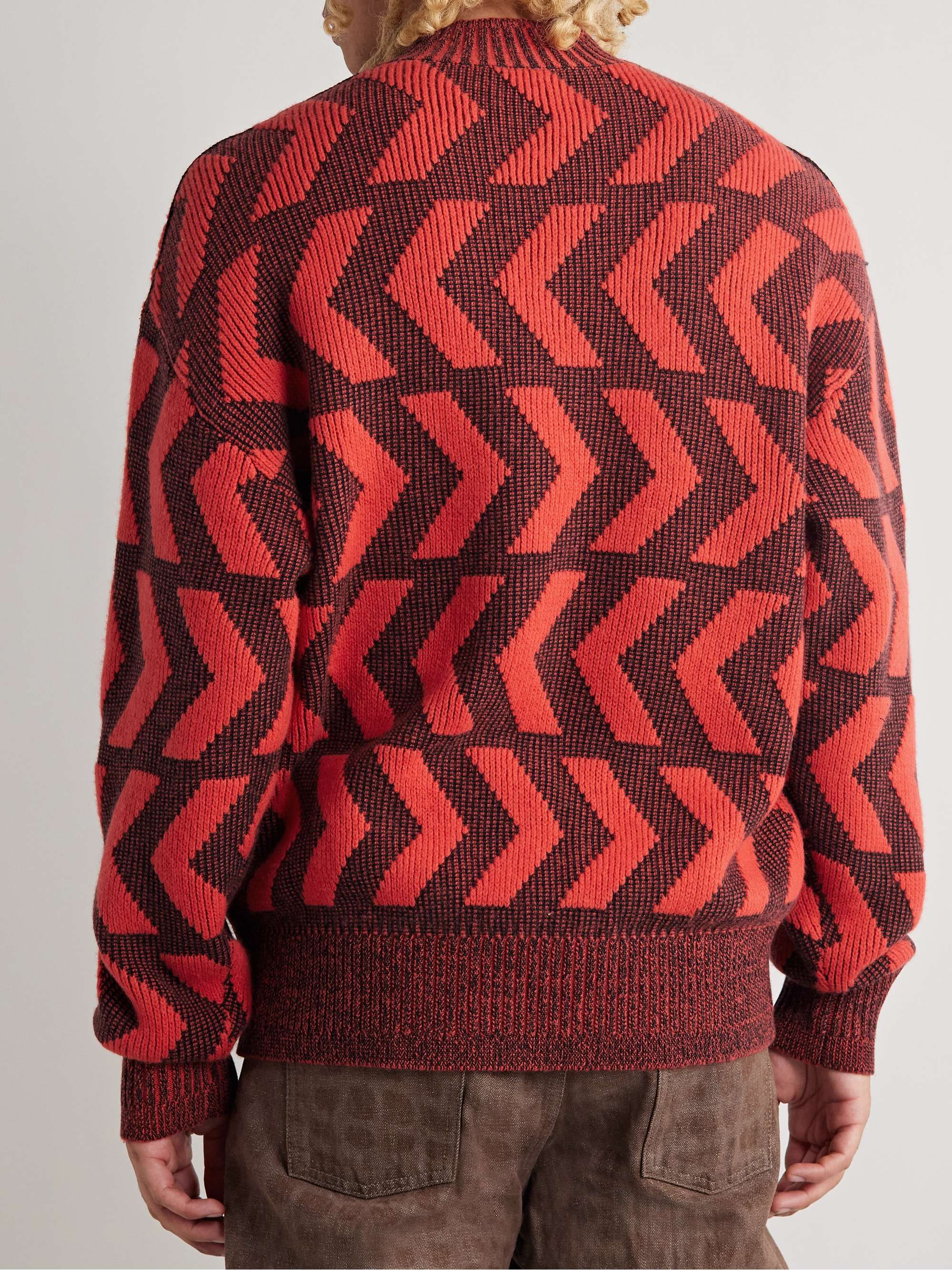 ACNE STUDIOS Intarsia Wool and Cotton-Blend Sweater