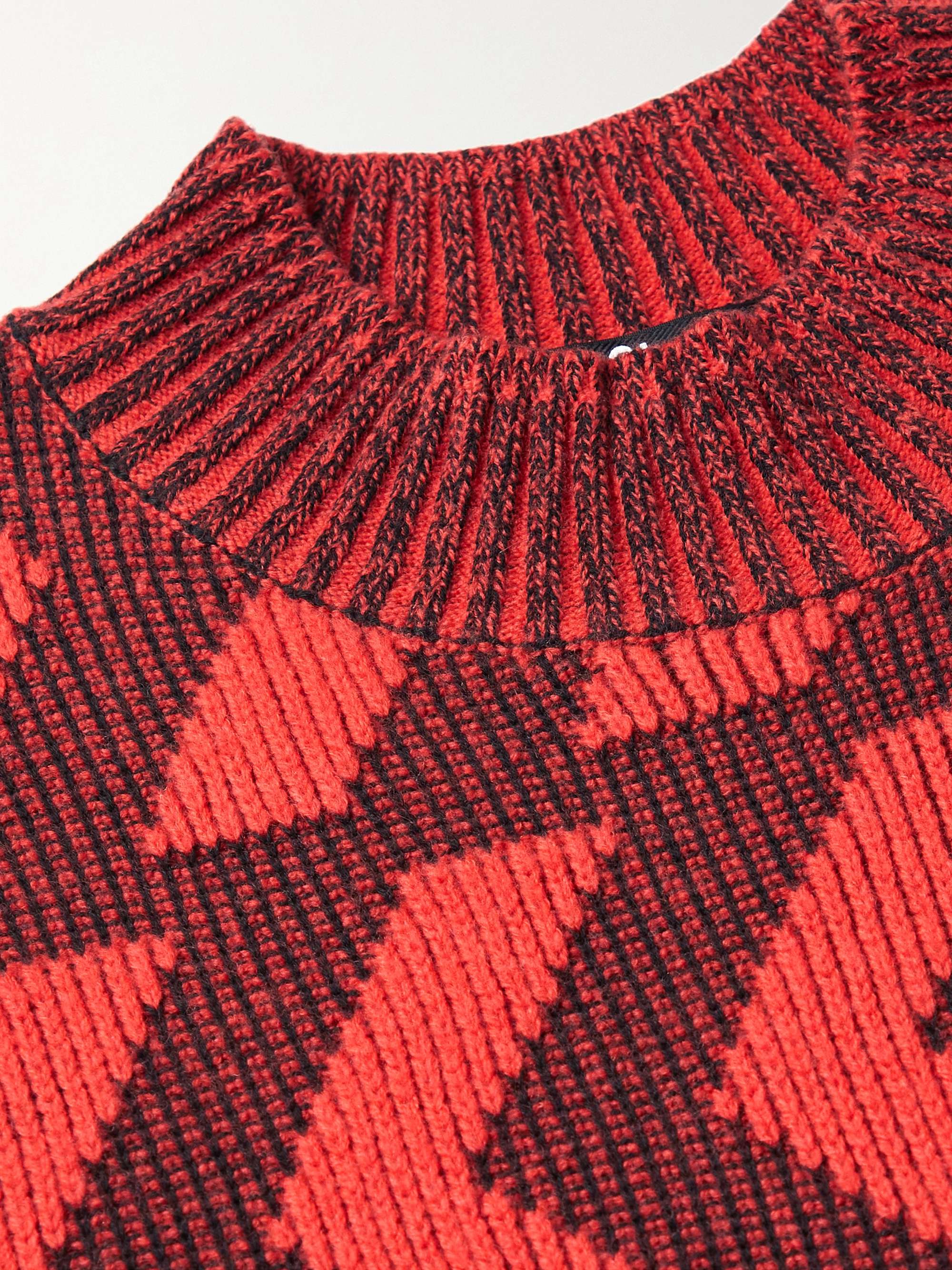 ACNE STUDIOS Intarsia Wool and Cotton-Blend Sweater