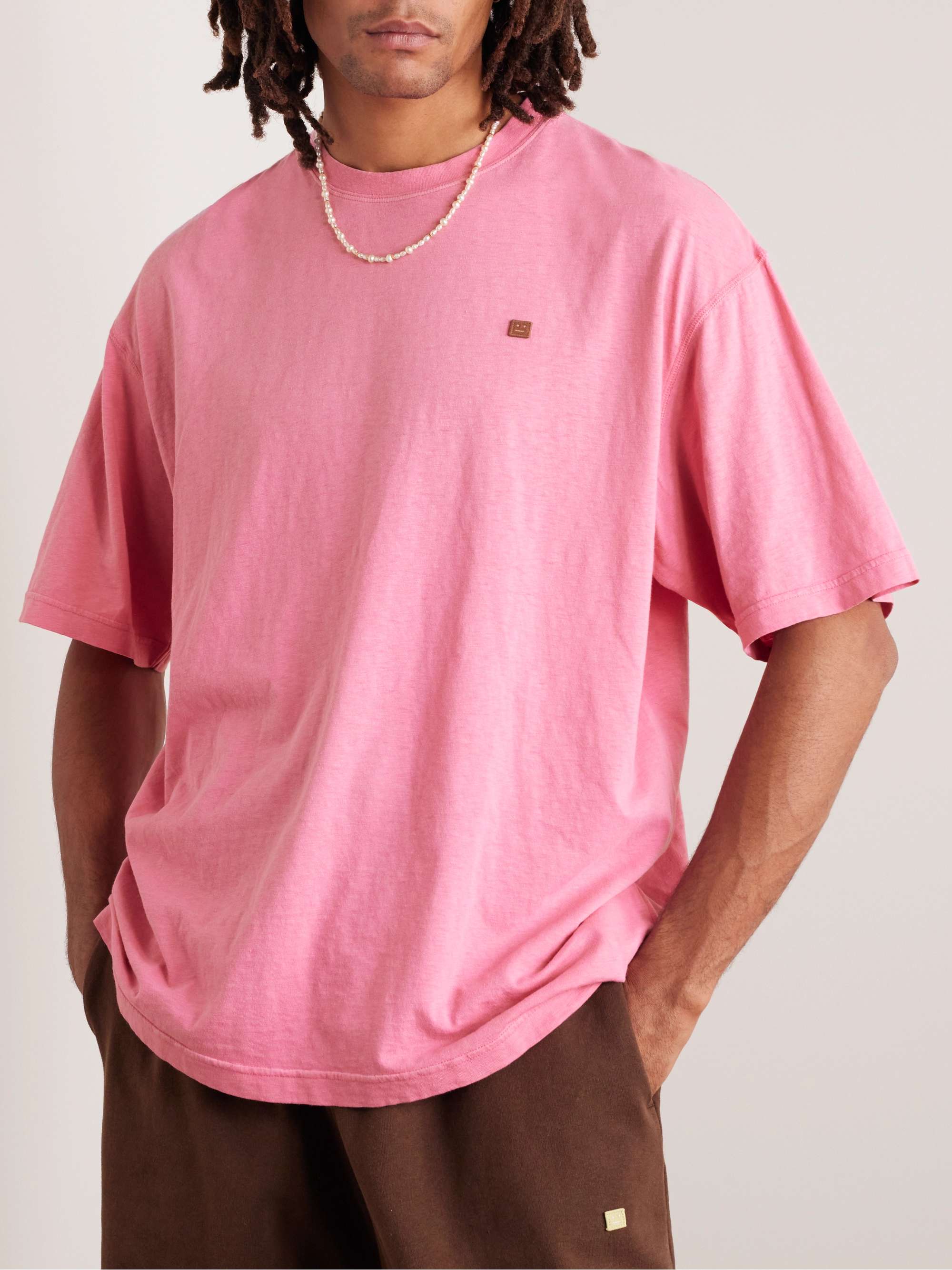 ACNE STUDIOS Exford Logo-Appliquéd Garment-Dyed Cotton-Jersey T-Shirt