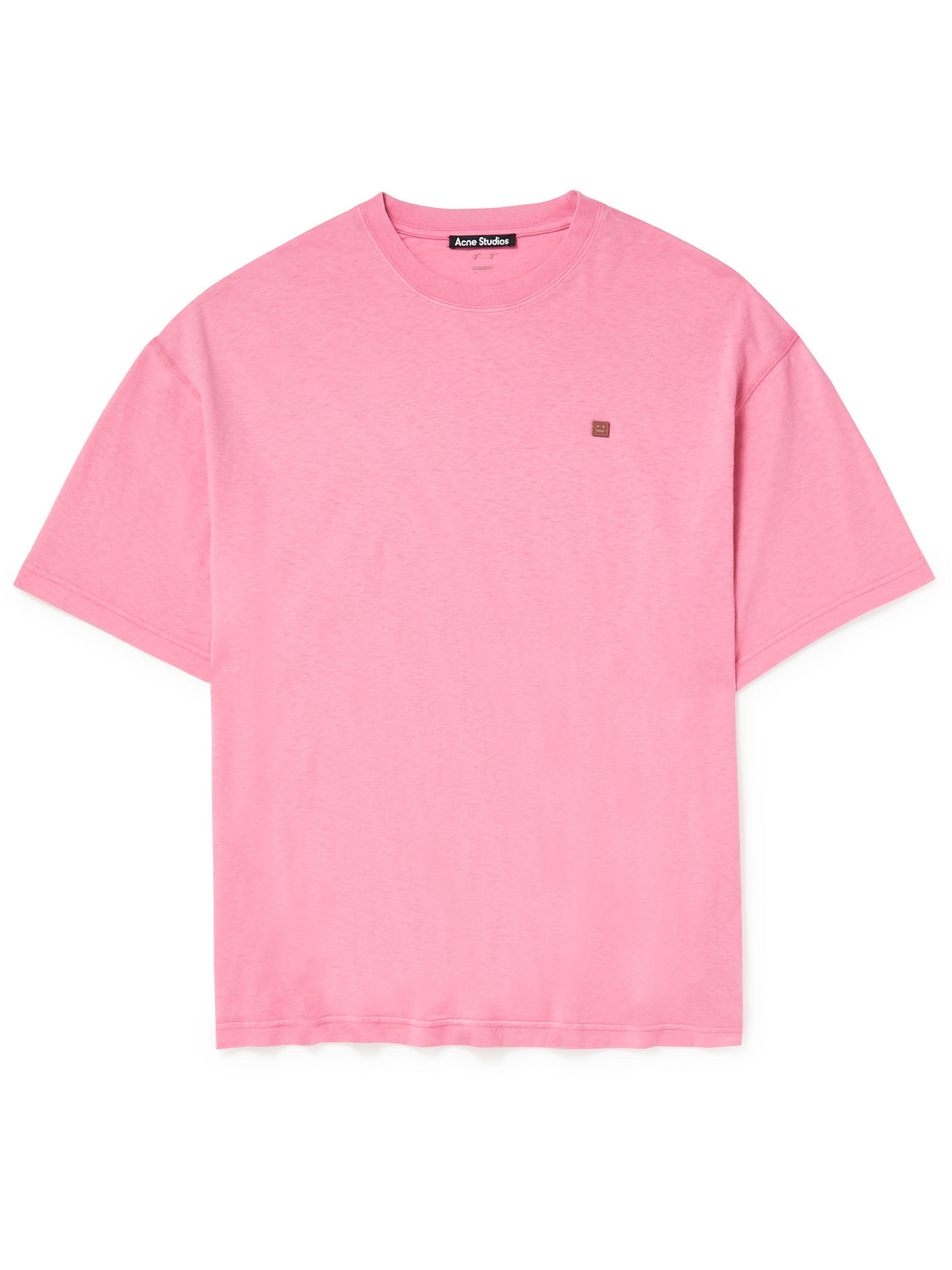 Acne Studios Face-patch Cotton-jersey T-shirt In Pink