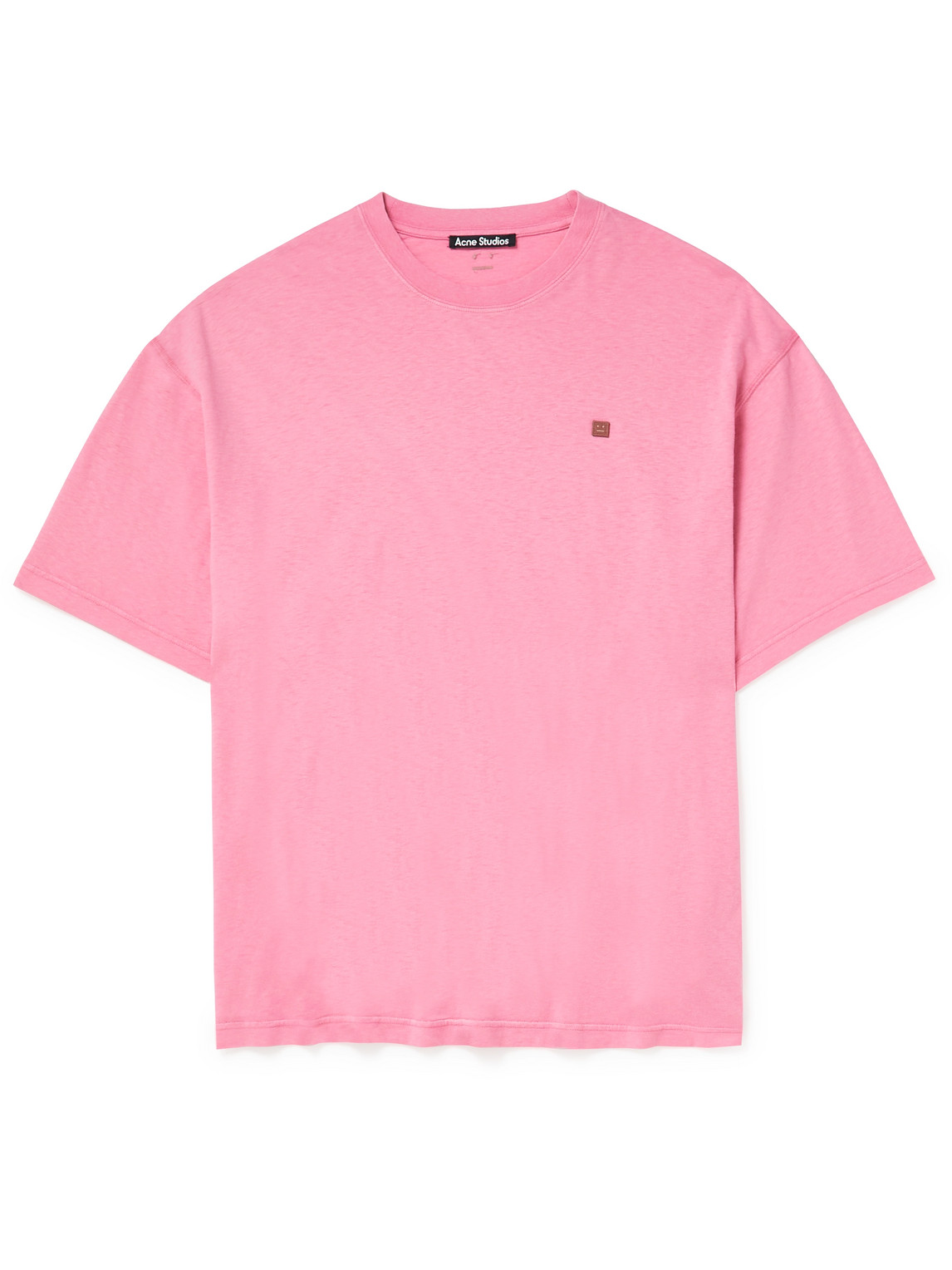 ACNE STUDIOS EXFORD LOGO-APPLIQUÉD GARMENT-DYED COTTON-JERSEY T-SHIRT