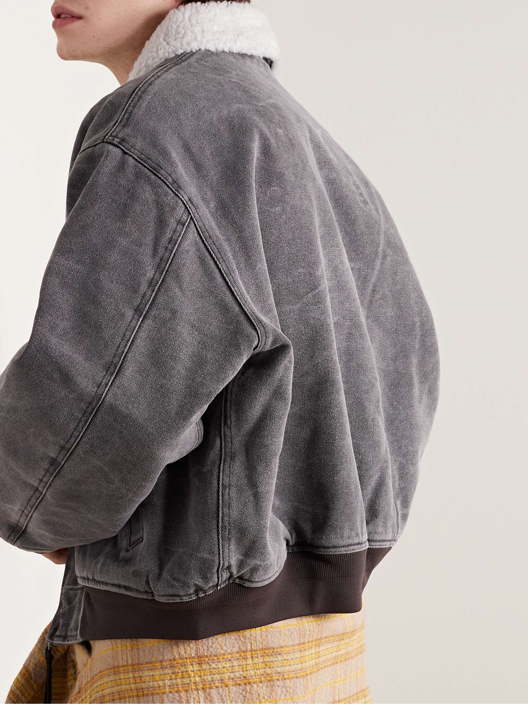 ACNE STUDIOS Ombreyo Fleece-Lined Cotton-Canvas Blouson Jacket