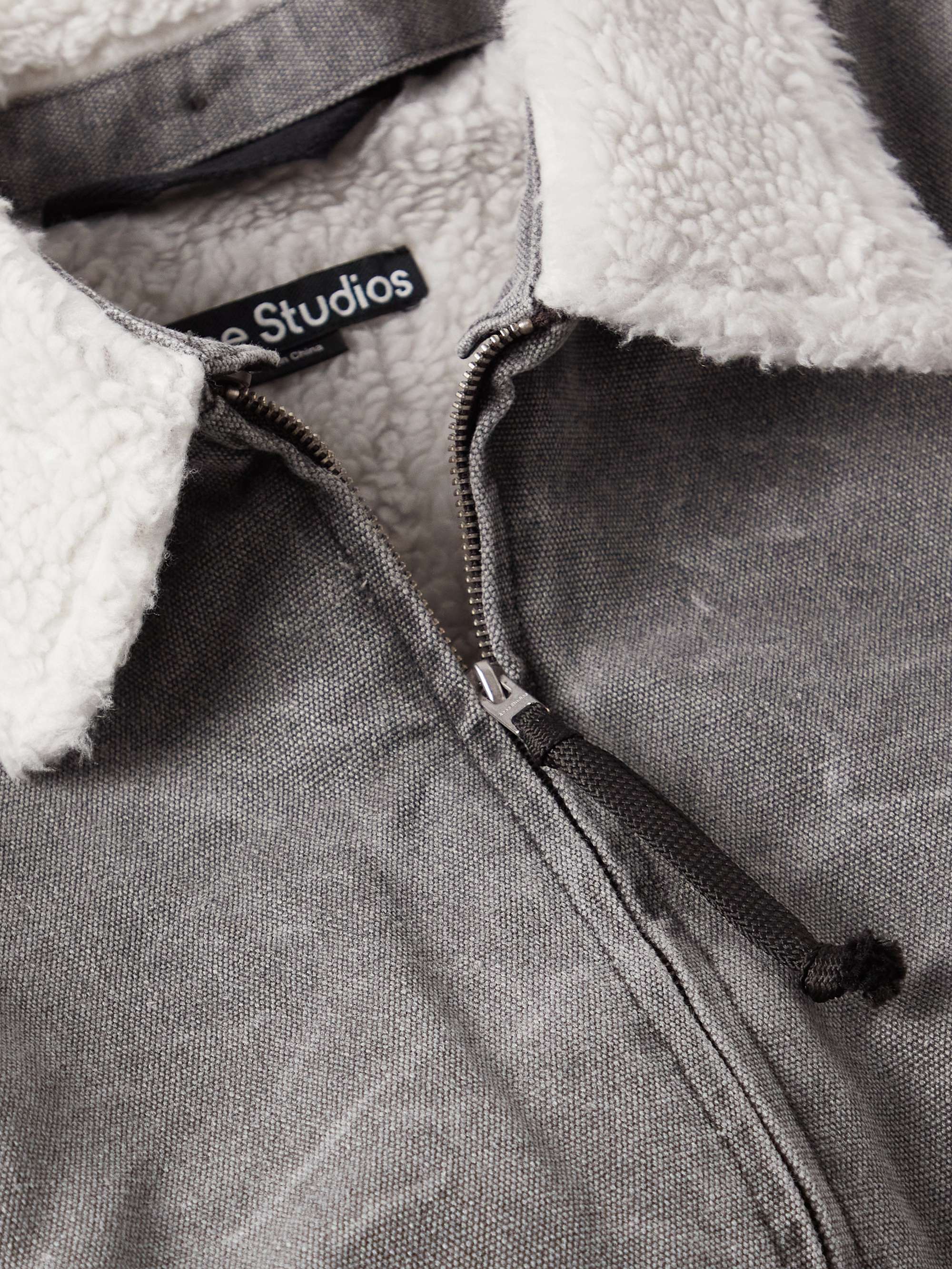 ACNE STUDIOS Ombreyo Fleece-Lined Cotton-Canvas Blouson Jacket