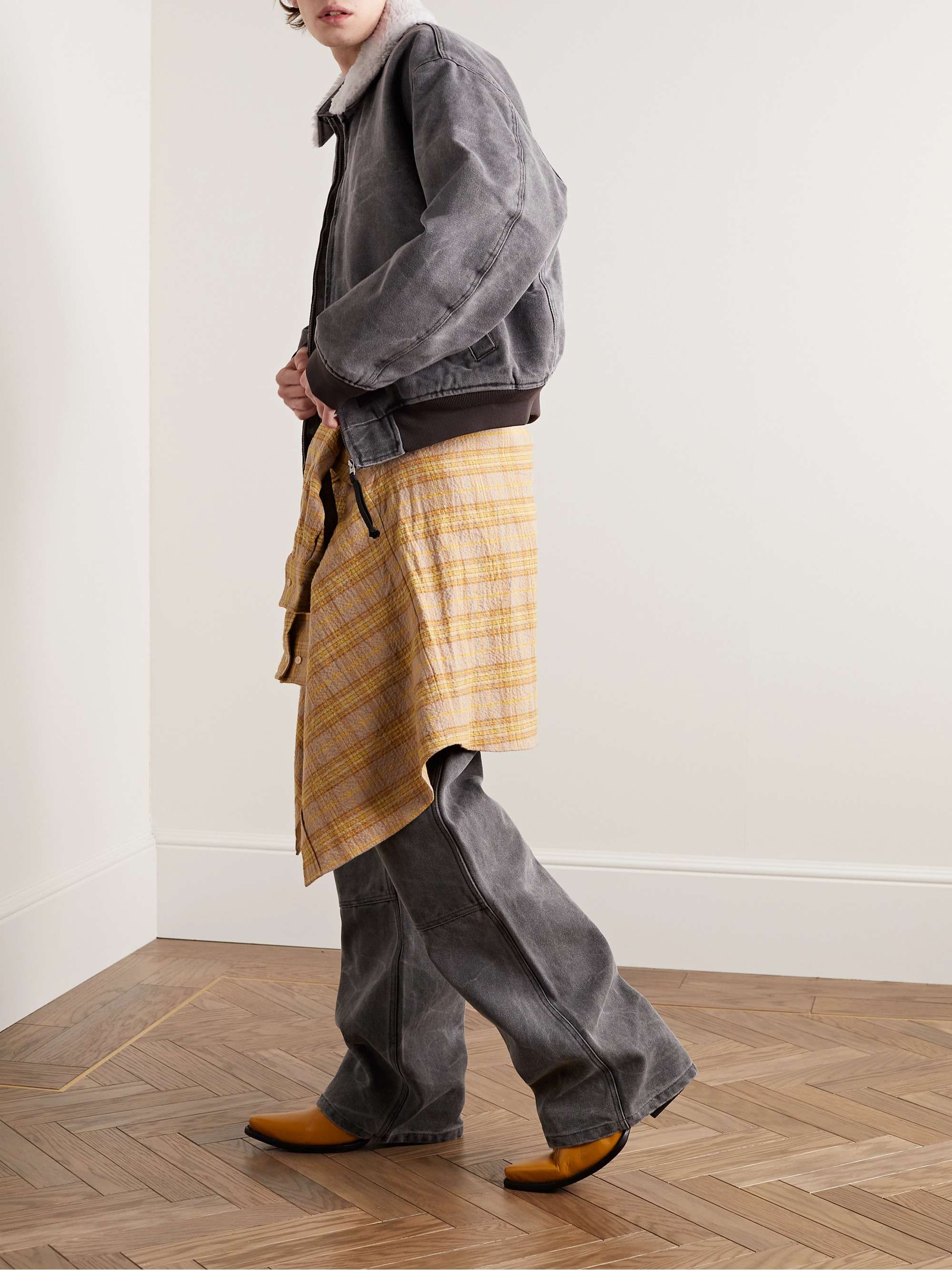 ACNE STUDIOS Ombreyo Fleece-Lined Cotton-Canvas Blouson Jacket