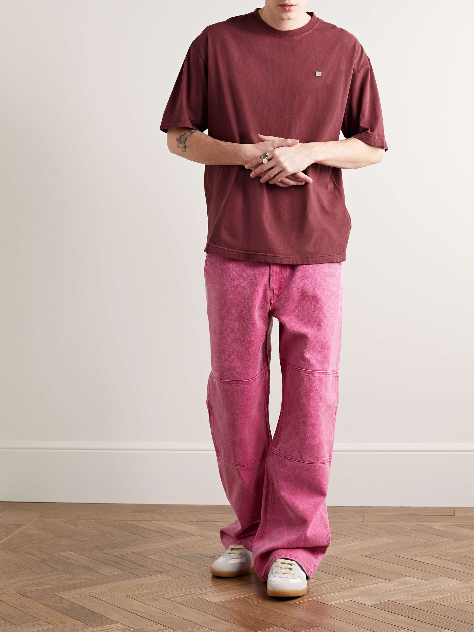 ACNE STUDIOS Exford Logo-Appliquéd Garment-Dyed Cotton-Jersey T-Shirt