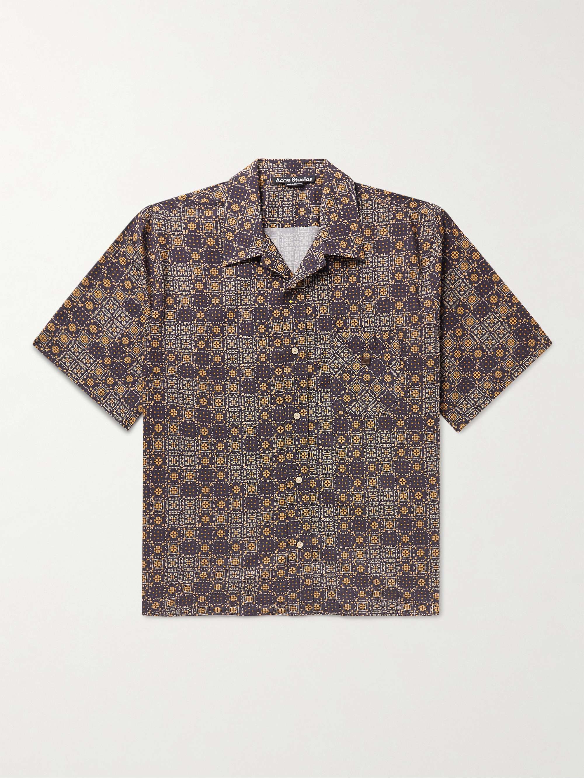 ACNE STUDIOS Sowl Camp-Collar Printed Cotton-Voile Shirt for Men | MR ...