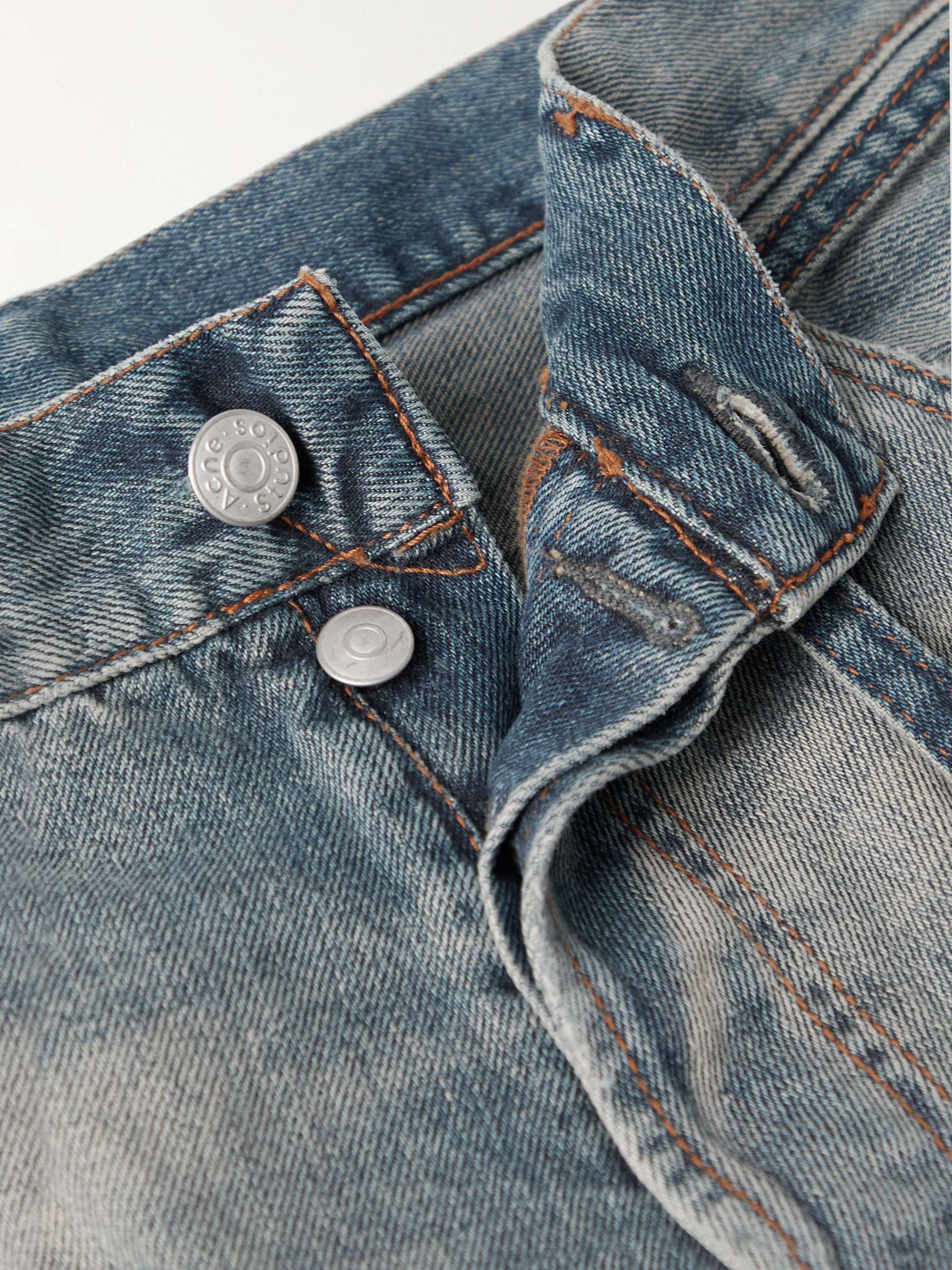 ACNE STUDIOS 1991 Toj Detroit Straight-Leg Belted Distressed Jeans