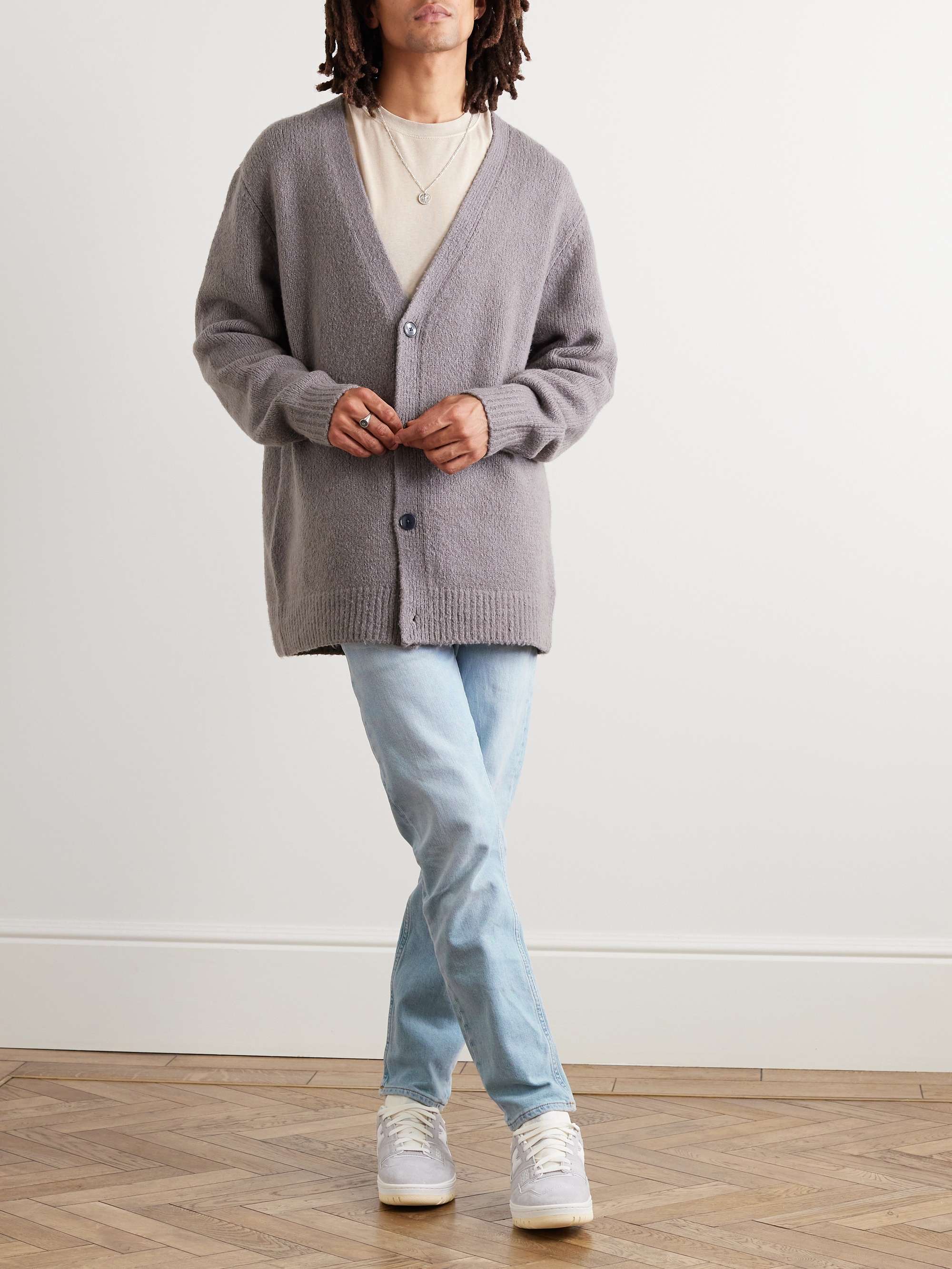 ACNE STUDIOS River Cropped Slim-Fit Tapered Stretch-Denim Jeans