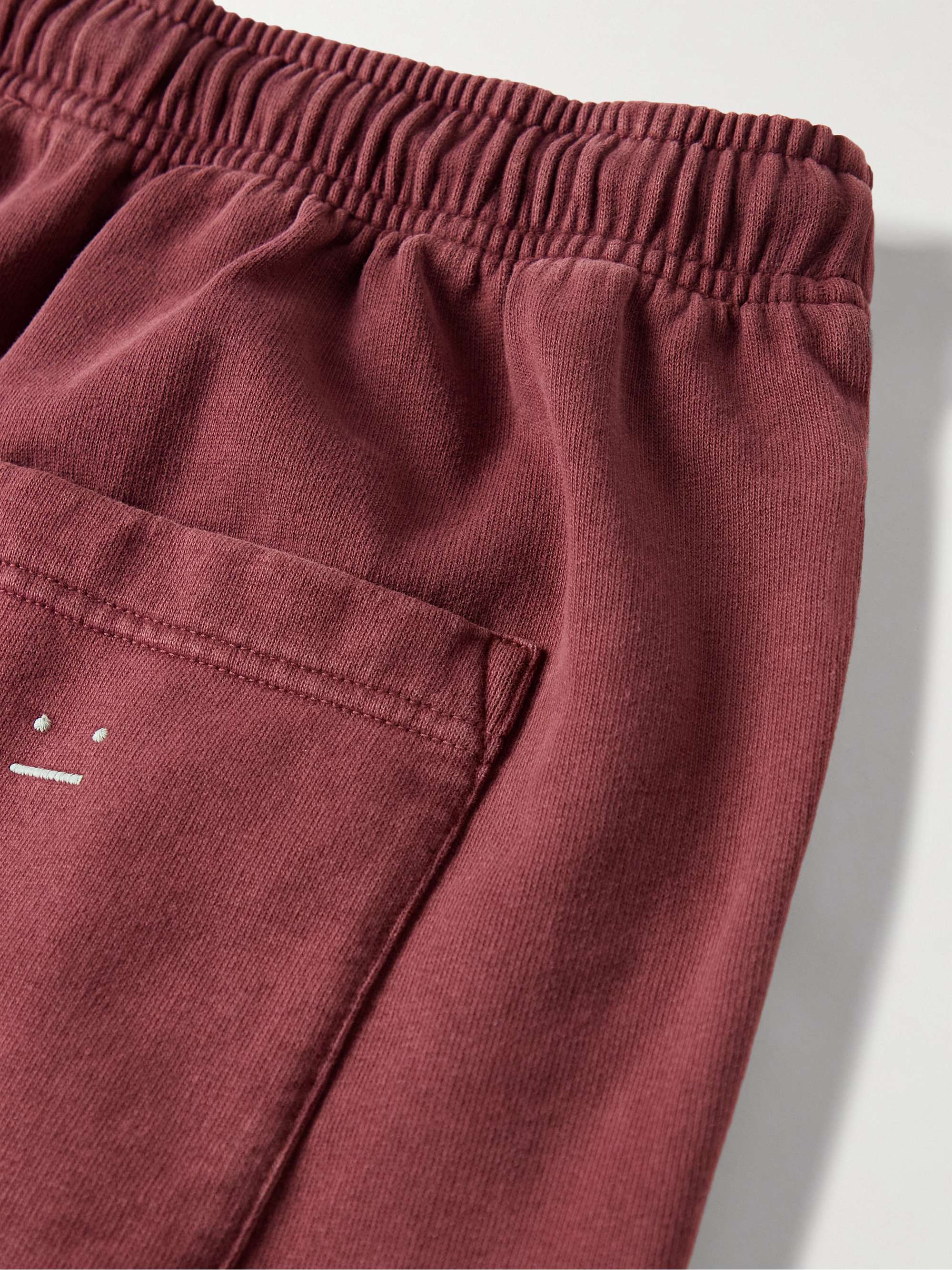 ACNE STUDIOS Fega Wide-Leg Logo-Appliquéd Cotton-Jersey Sweatpants