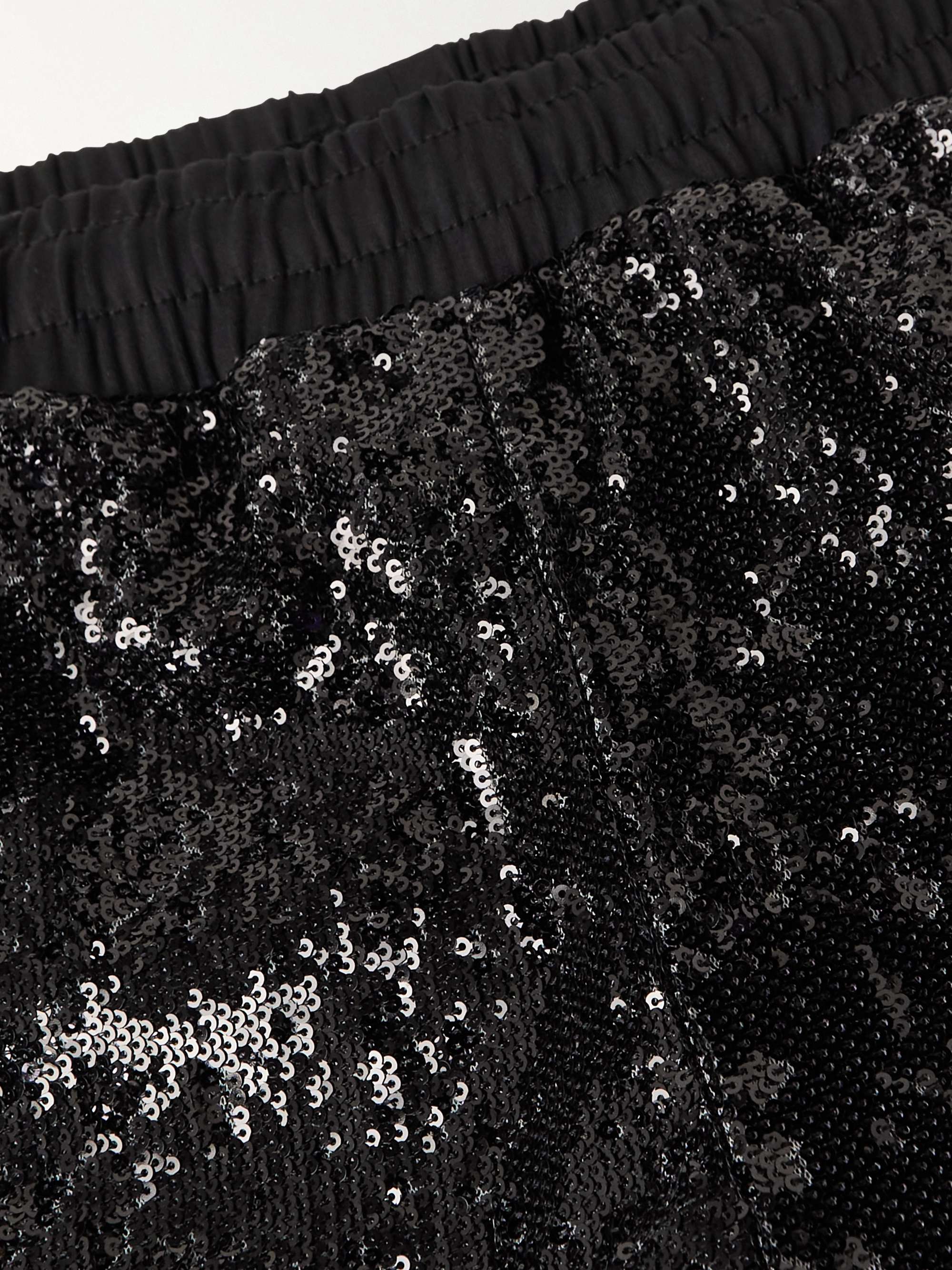 ADIDAS ORIGINALS Gerade geschnittene Shorts aus recyceltem Shell mit Pailletten und Streifen