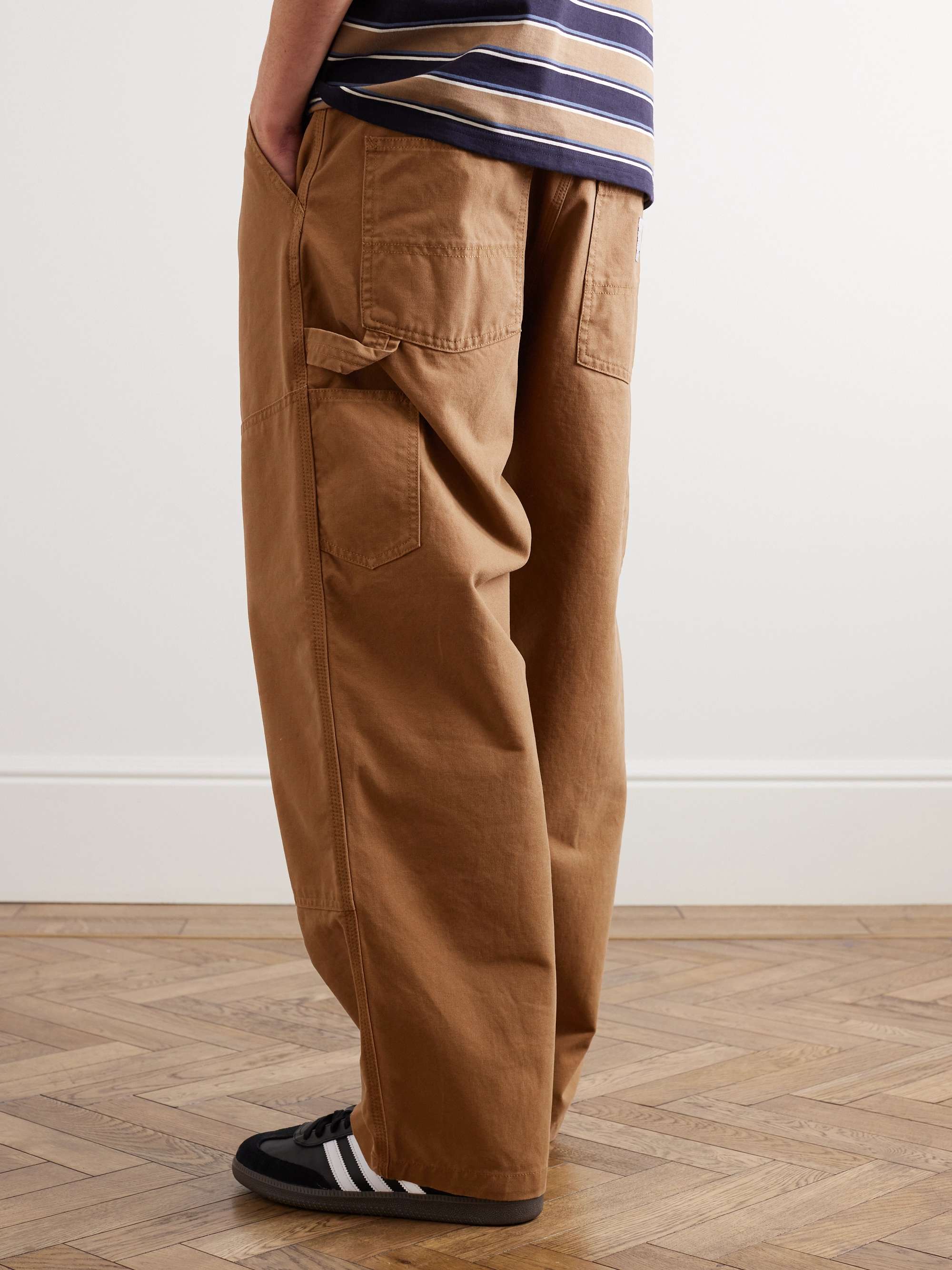 Organic cotton canvas trousers Woman Brown  TWINSET Milano