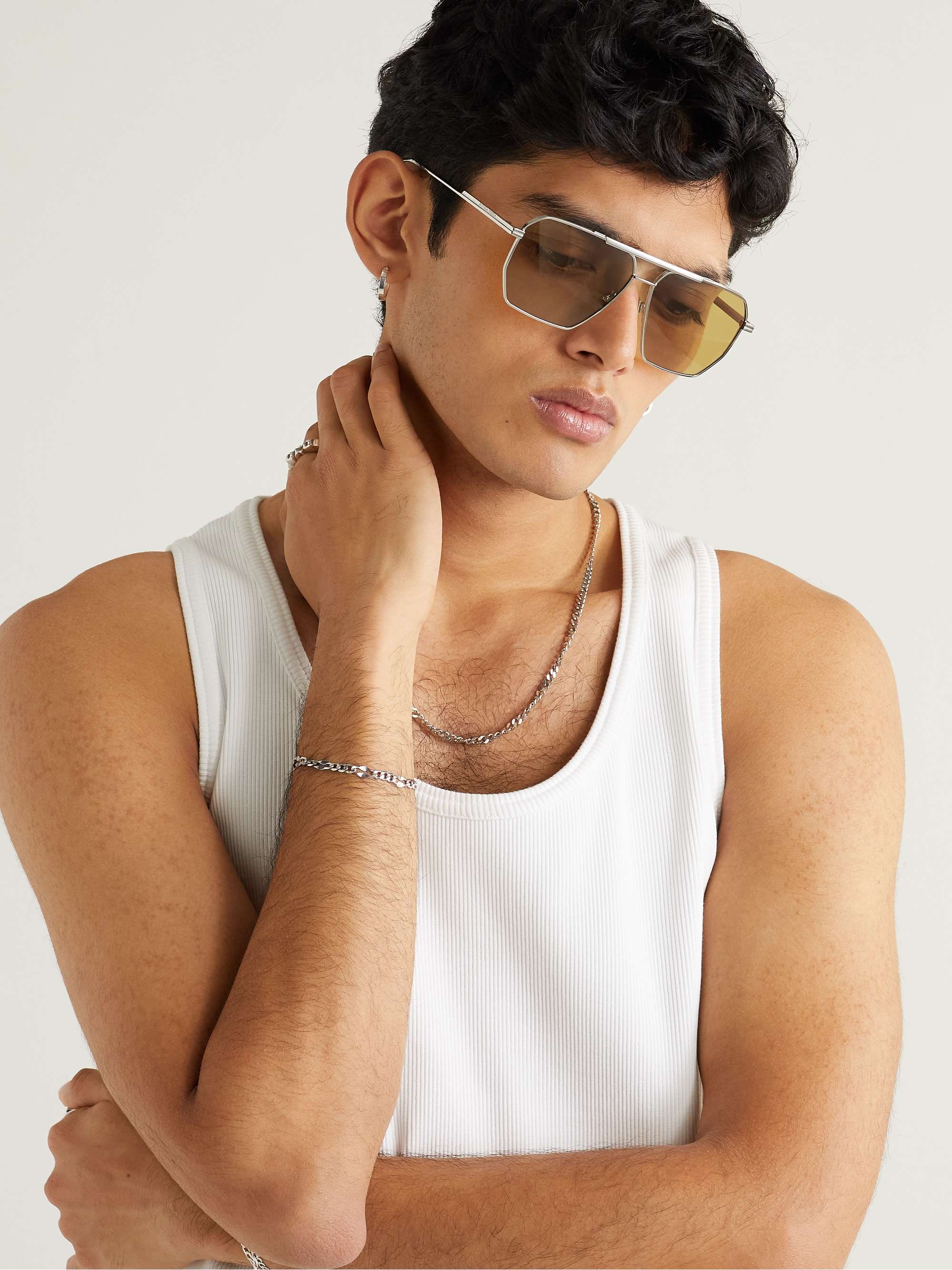 aviator sunglasses silver