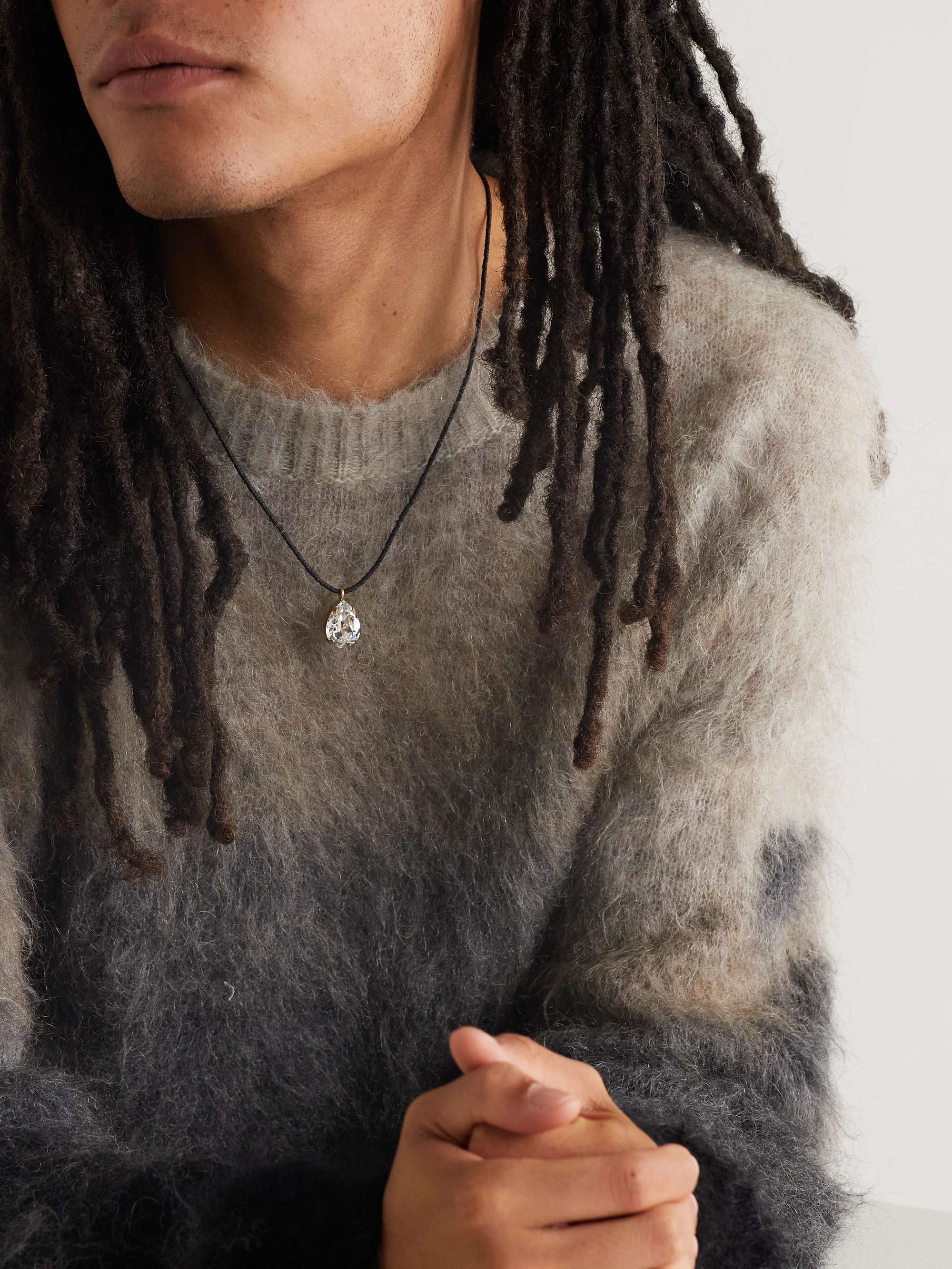 ROXANNE ASSOULIN The Solitaire Gold-Tone and Cord Necklace