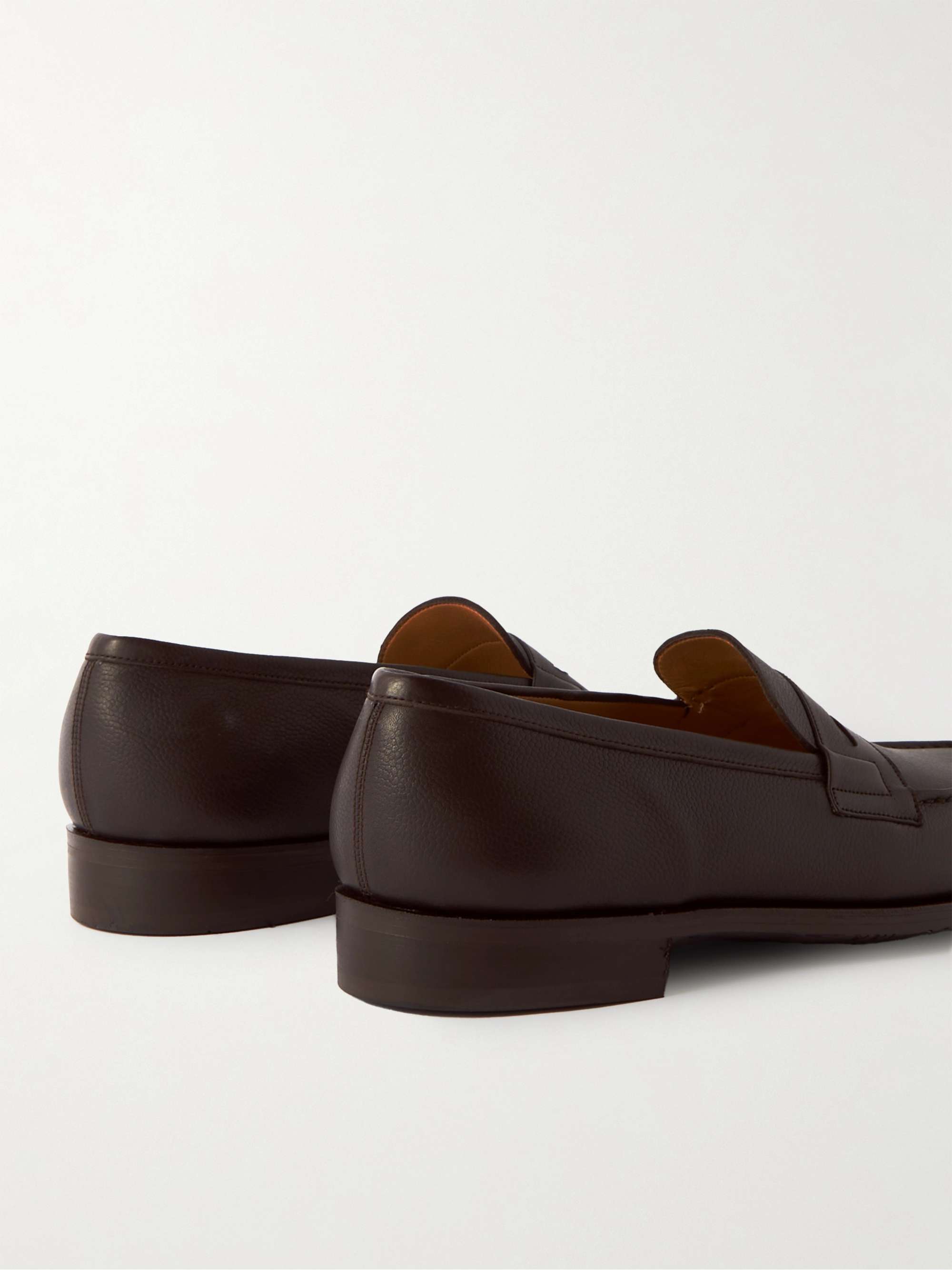 J.M. WESTON Full-Grain Leather Penny Loafers