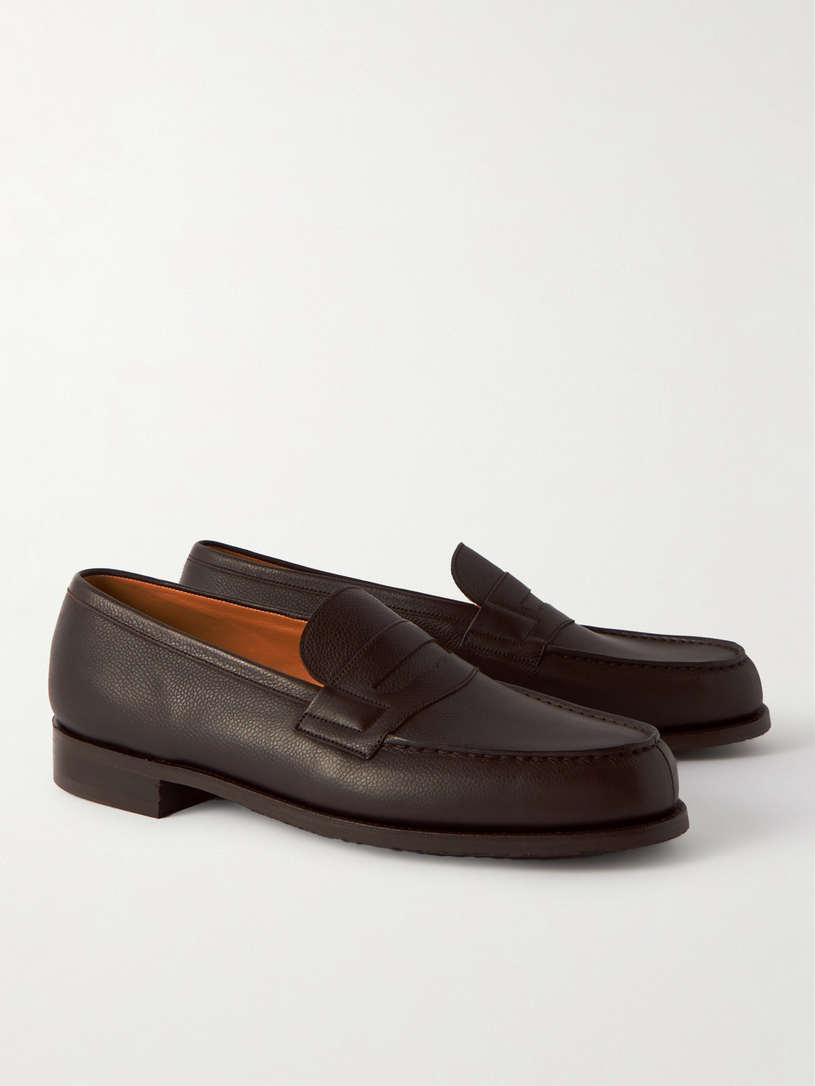 Jm Weston Full-grain Leather Penny Loafers In Brown