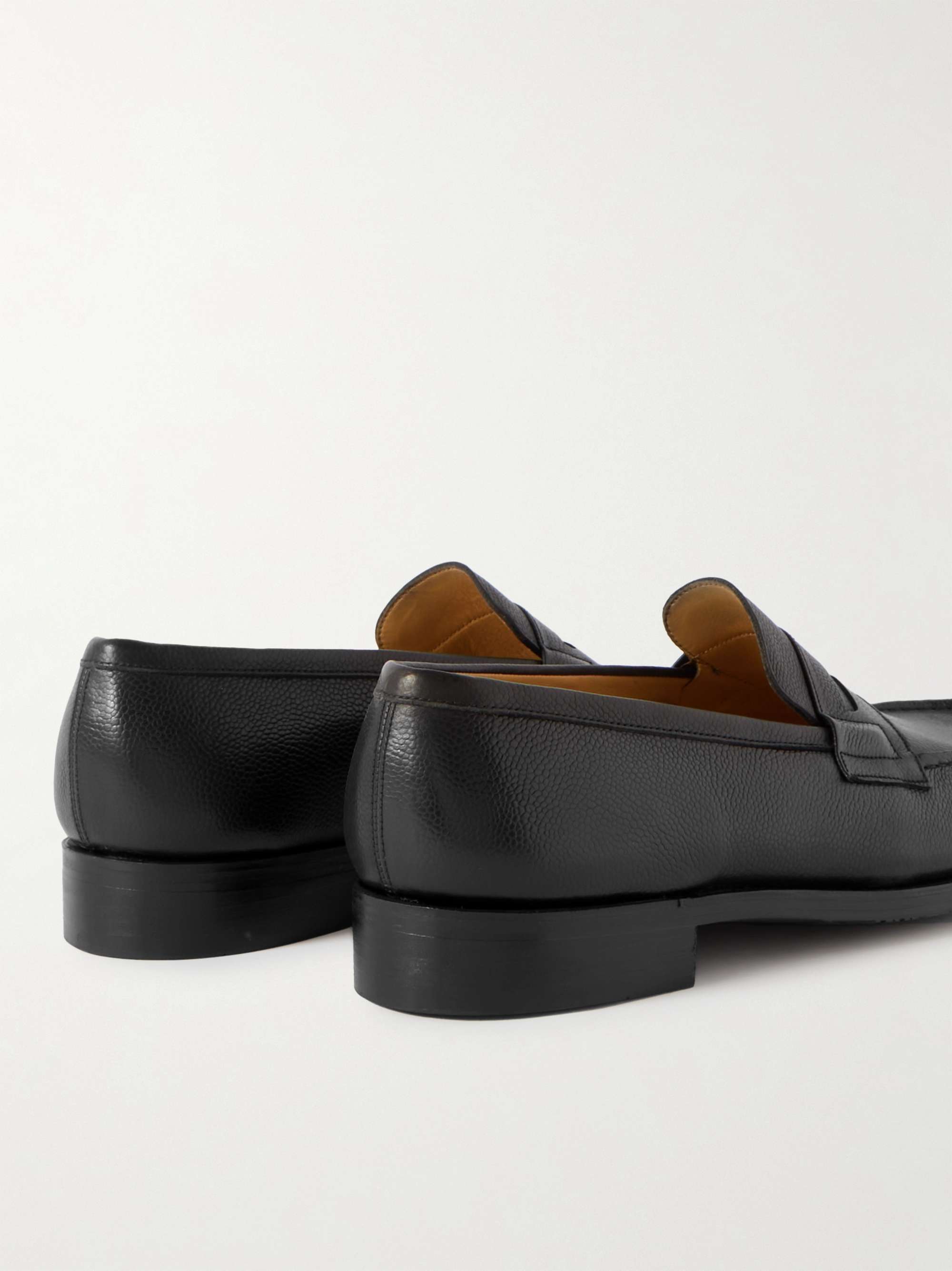 J.M. WESTON Full-Grain Leather Penny Loafers