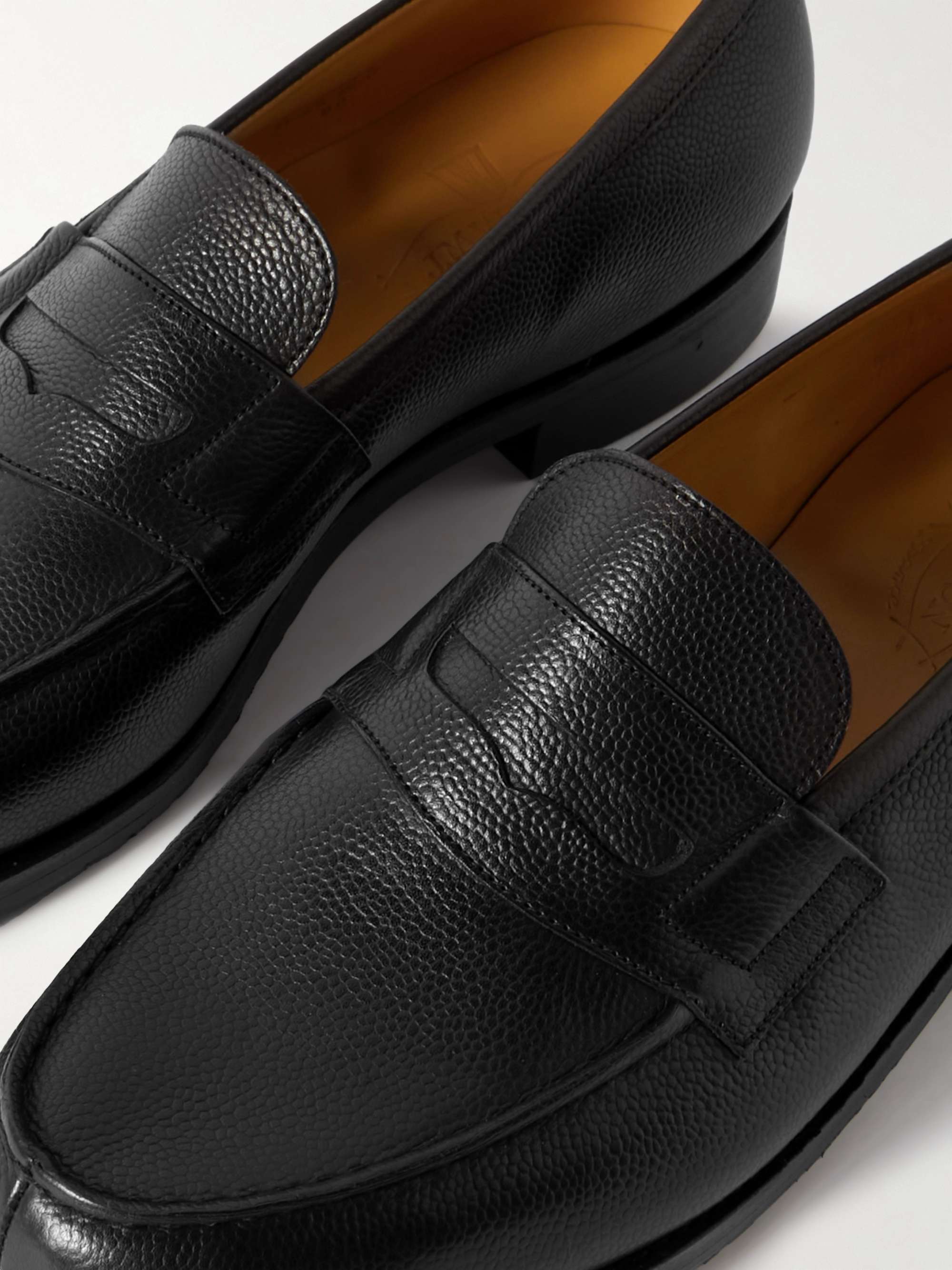 J.M. WESTON Full-Grain Leather Penny Loafers