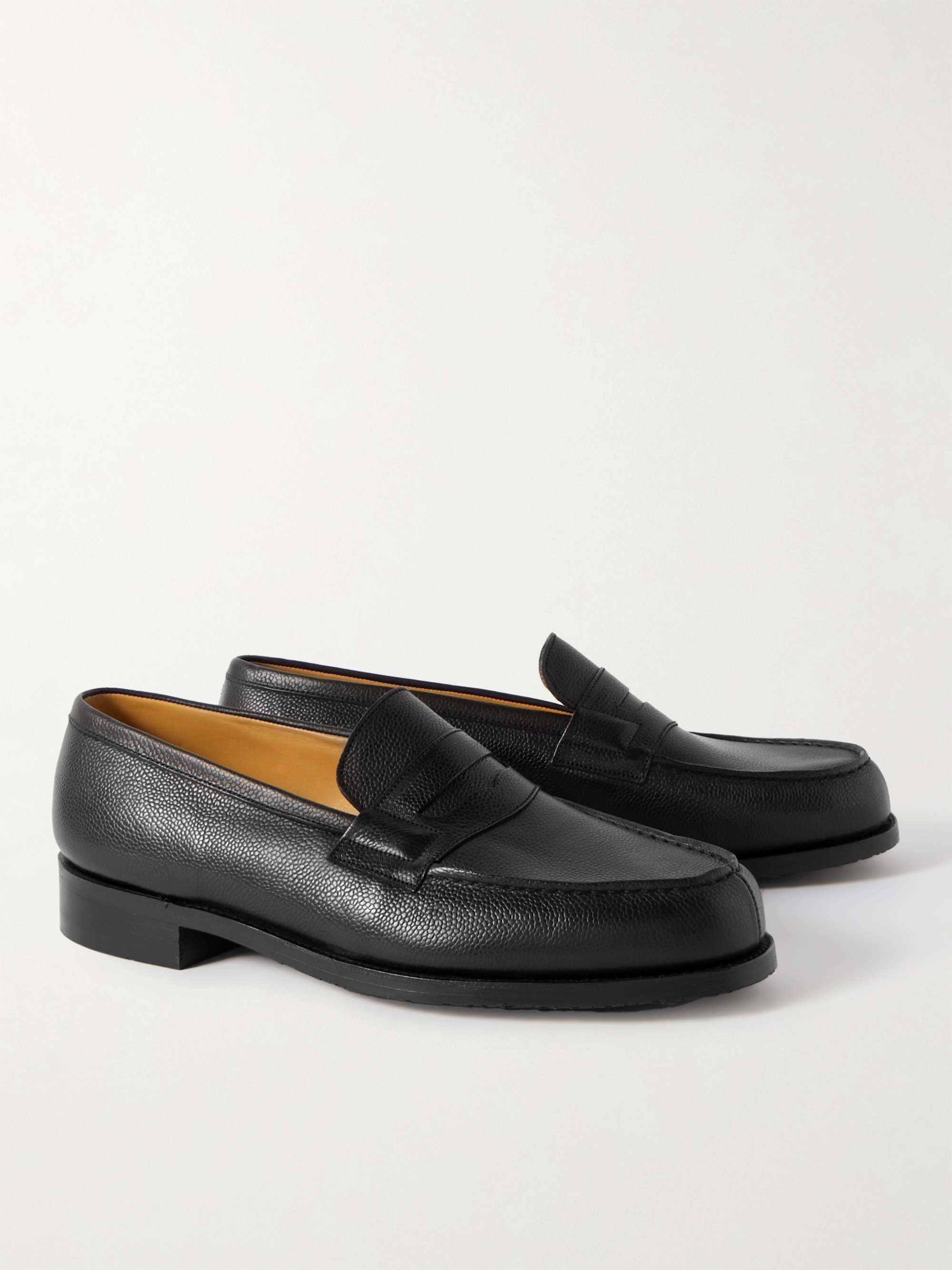 J.M. WESTON Full-Grain Leather Penny Loafers