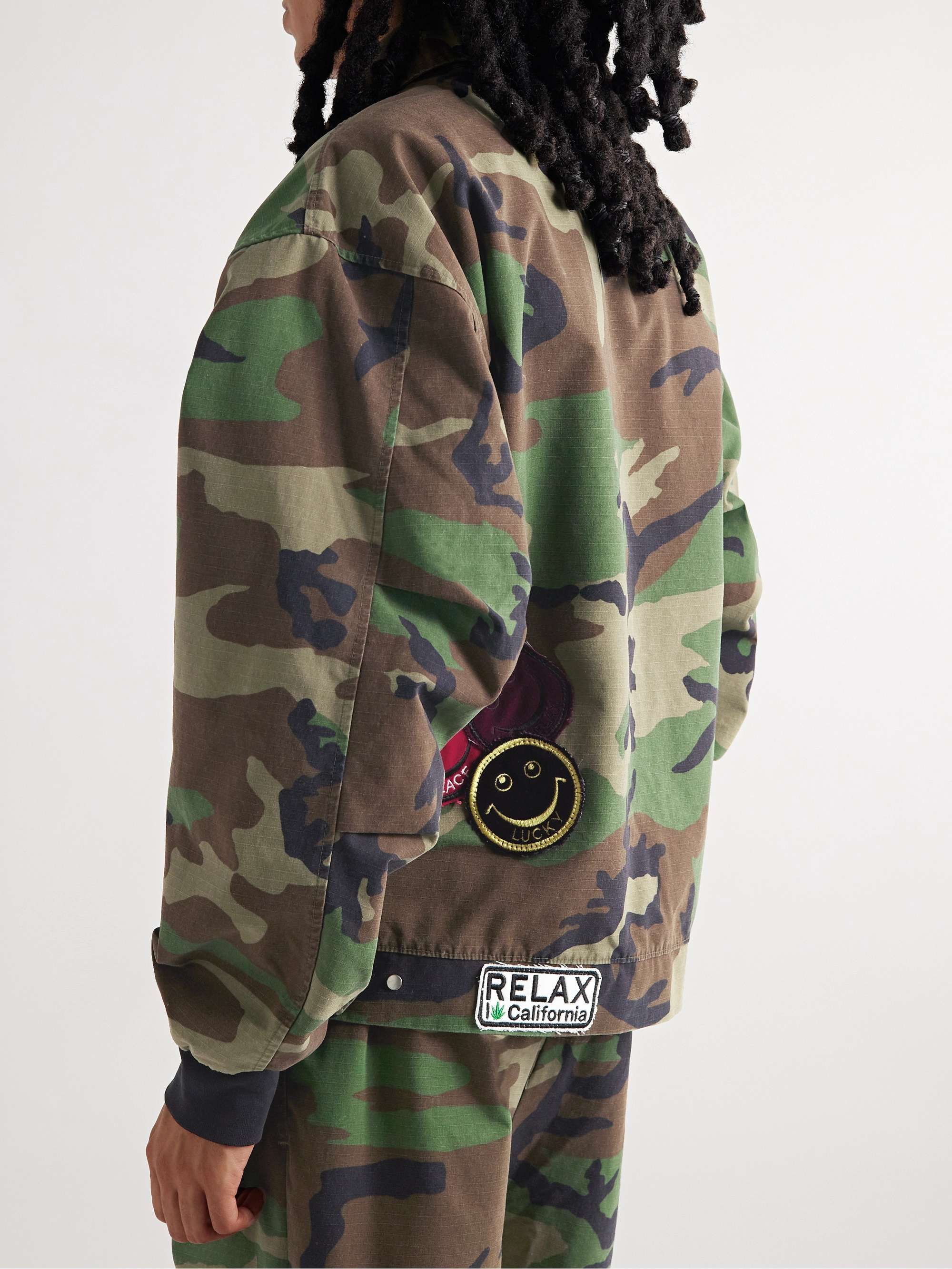 LES TIEN Appliquéd Camouflage-Print Cotton-Ripstop Jacket