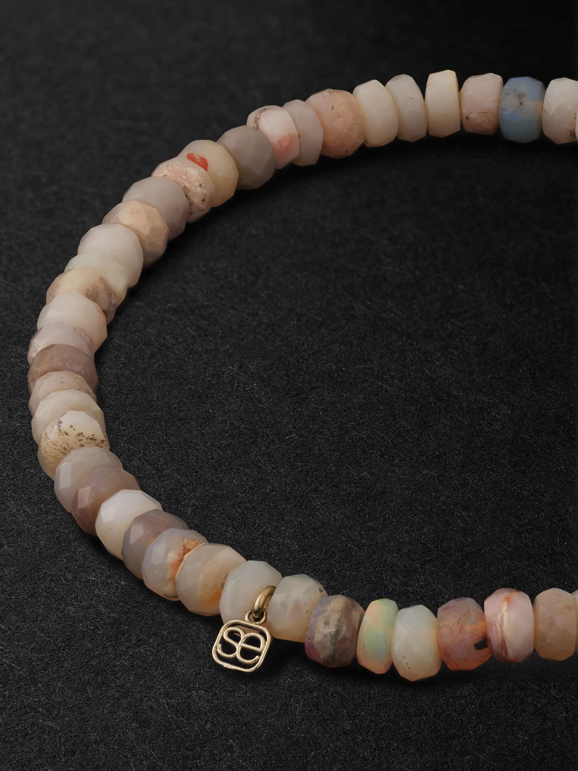 SYDNEY EVAN Astronaut White Gold, Opal and Diamond Beaded Bracelet