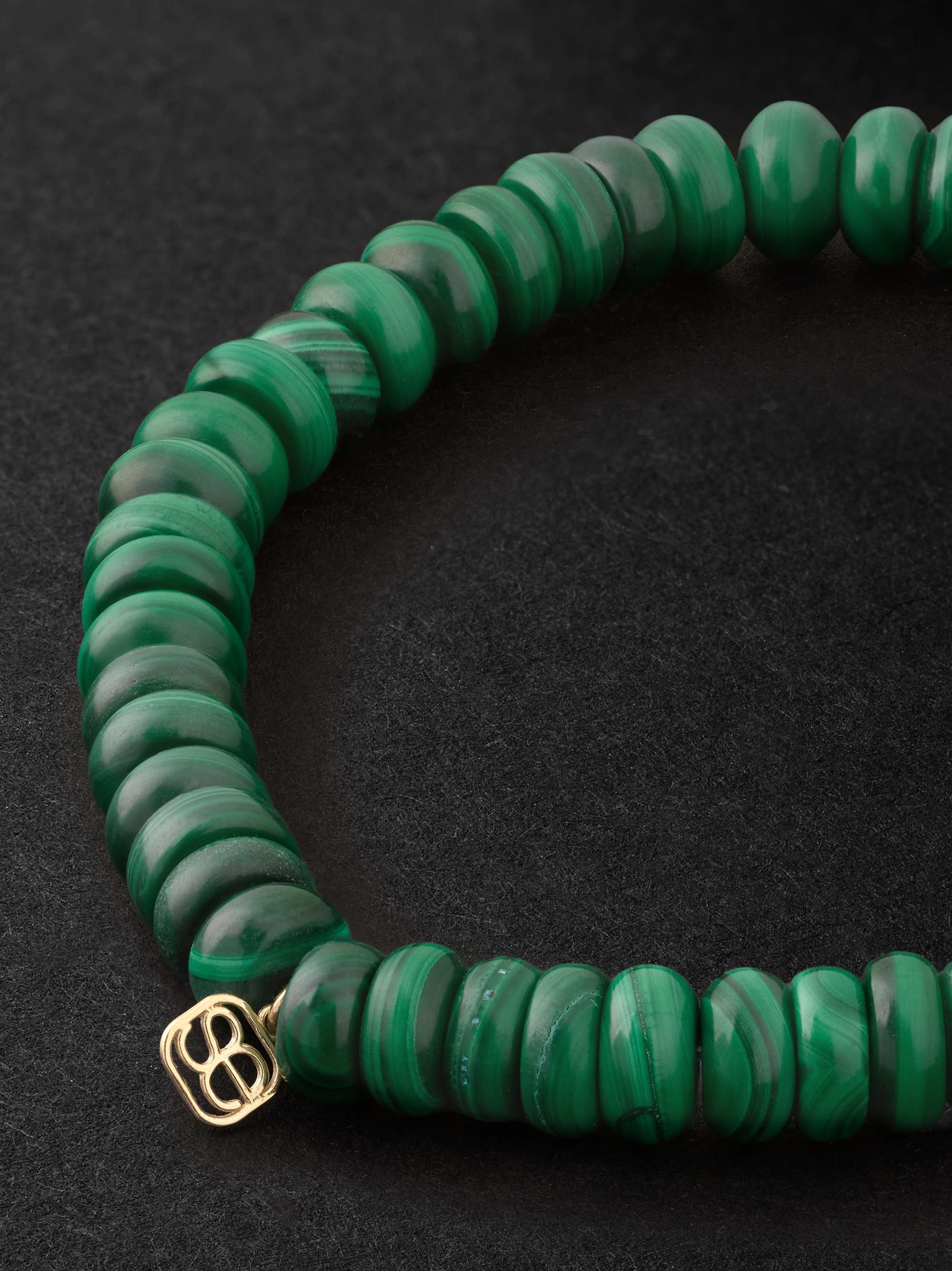SYDNEY EVAN Moon Gold, Malachite and Enamel Bracelet