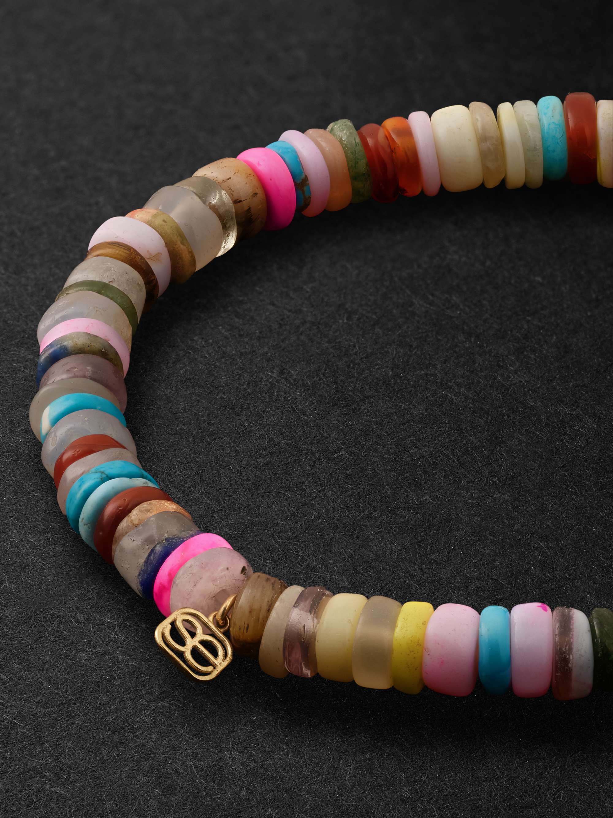 SYDNEY EVAN Happy Face Gold, Enamel and Beaded Bracelet