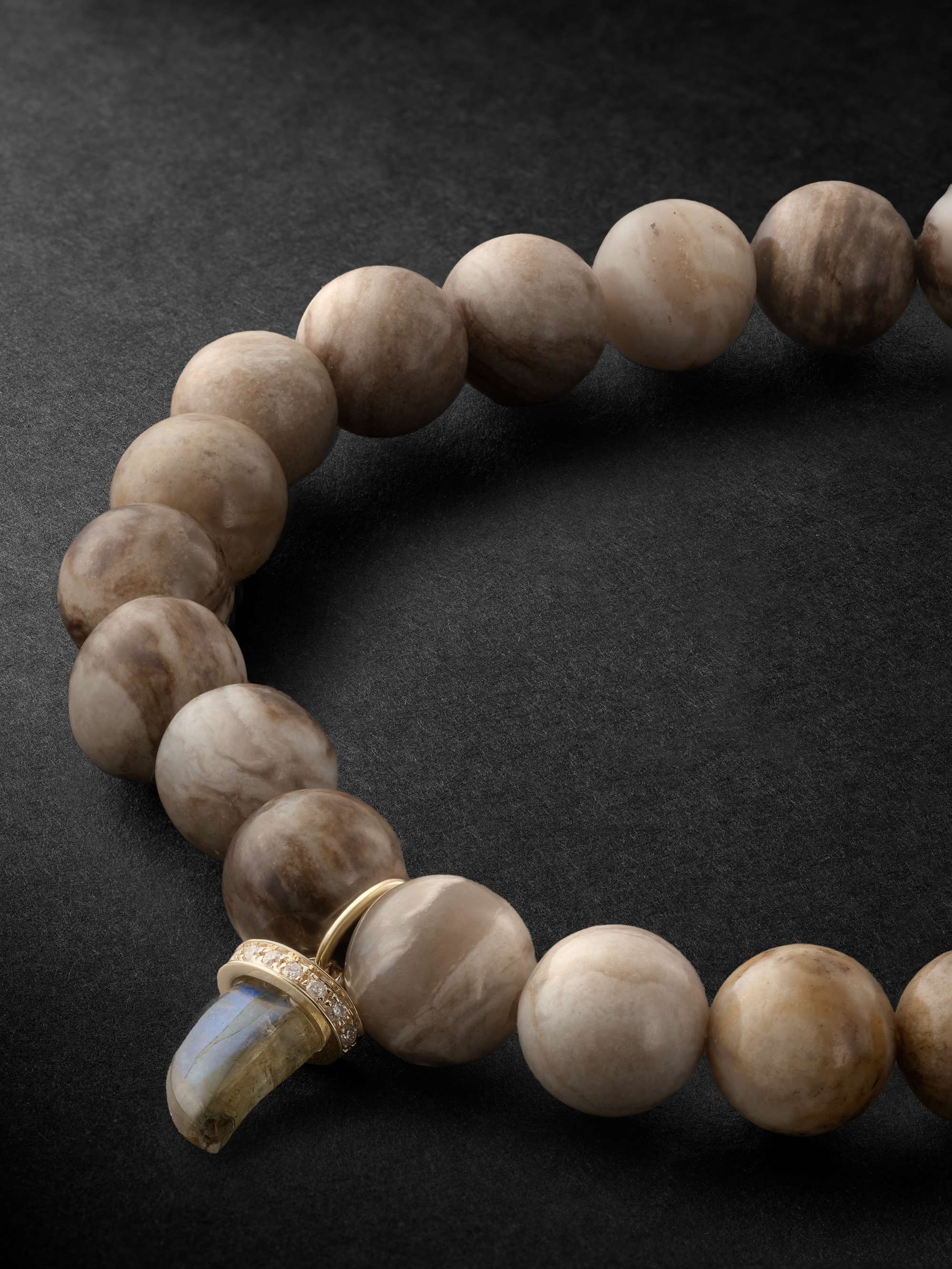 SYDNEY EVAN Small Gold, Diamond and Multi-Stone Beaded Bracelet