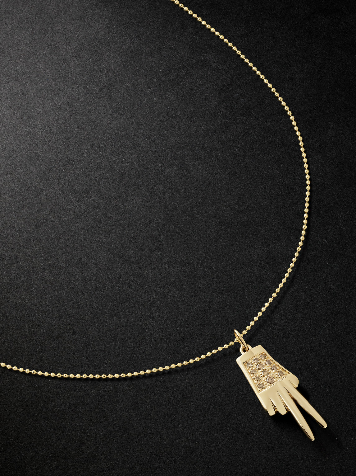 Sydney Evan Man Peace Gold Diamond Pendant Necklace - Men