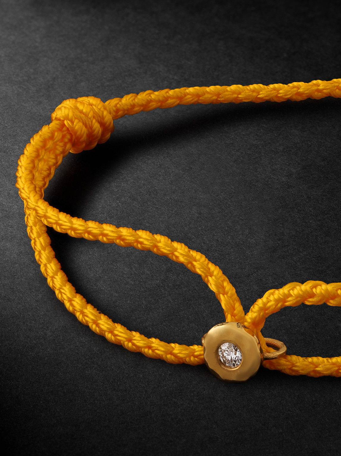 Shop Octavia Elizabeth Parachute Gold Diamond Cord Bracelet In Orange