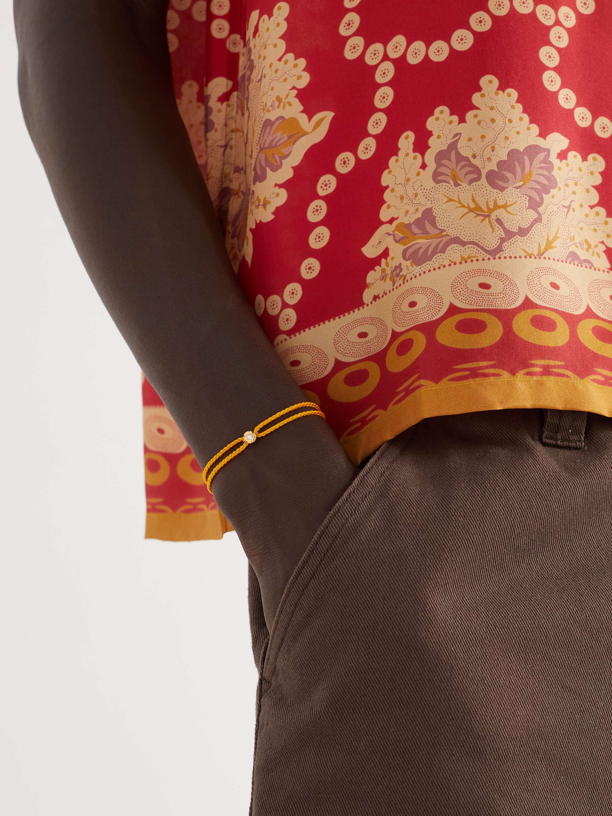 OCTAVIA ELIZABETH Parachute Gold Diamond Cord Bracelet