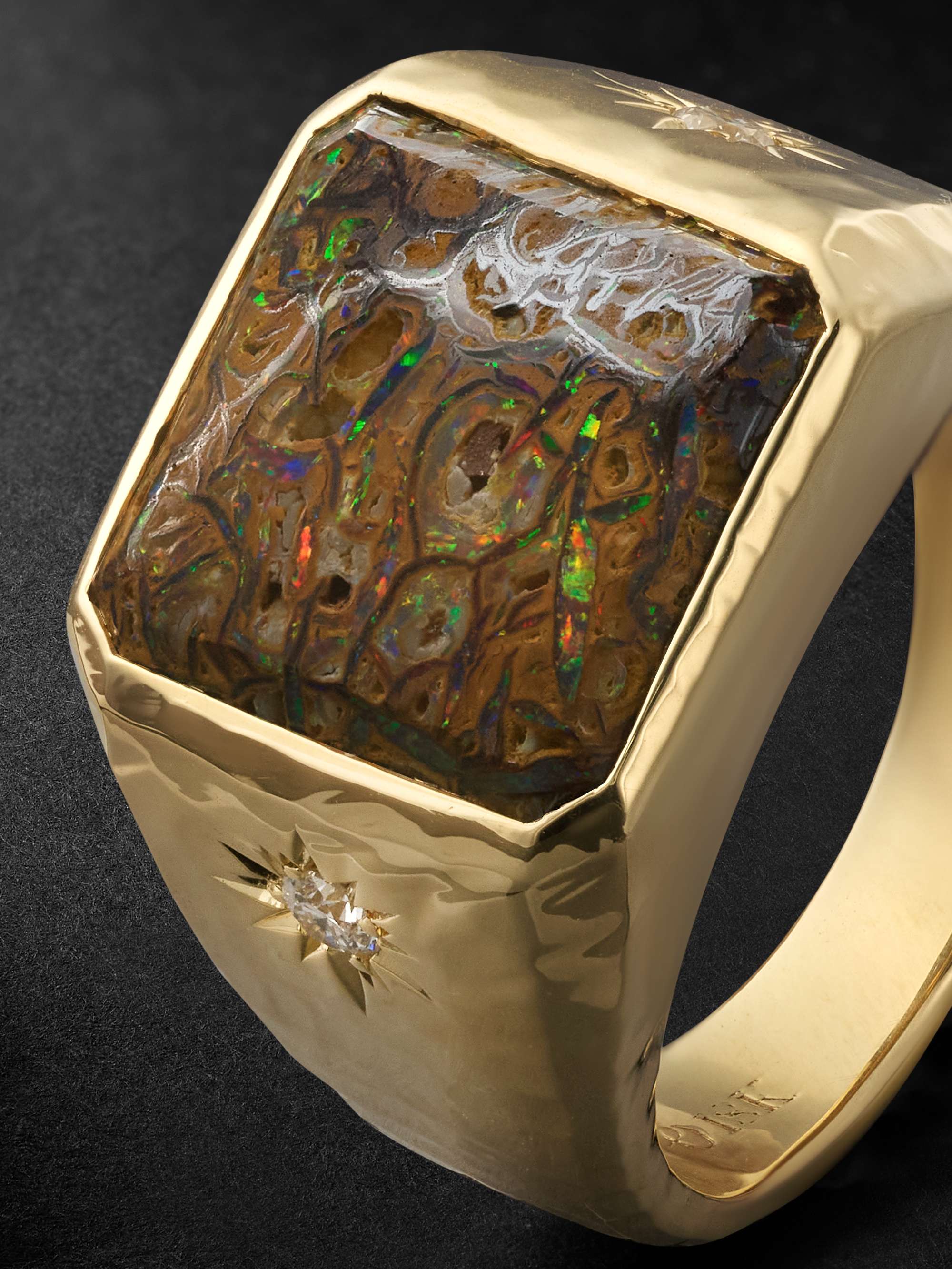 OCTAVIA ELIZABETH Ambition Gold, Yowah Opal and Diamond Ring