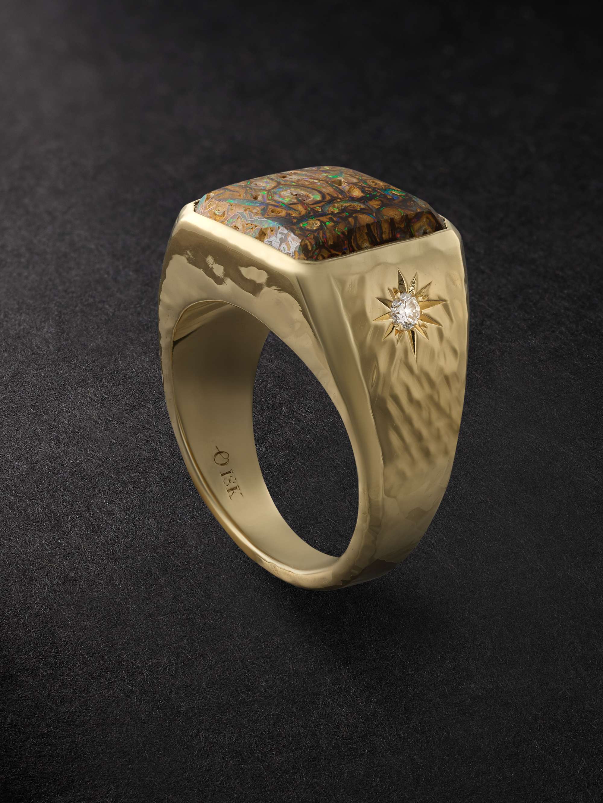 OCTAVIA ELIZABETH Ambition Gold, Yowah Opal and Diamond Ring