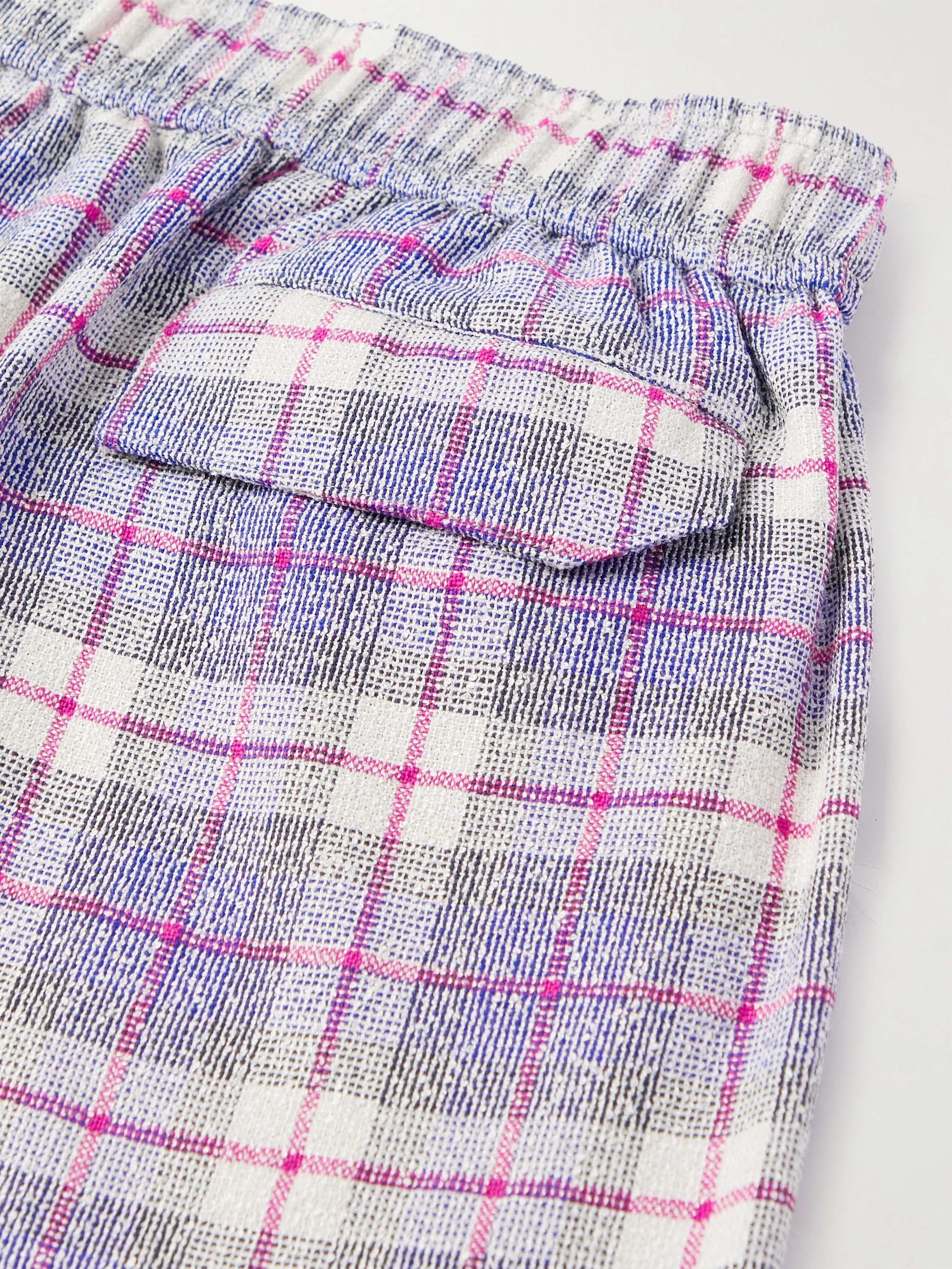 4SDESIGNS Straight-Leg Checked Wool-Blend Bouclé Drawstring Shorts