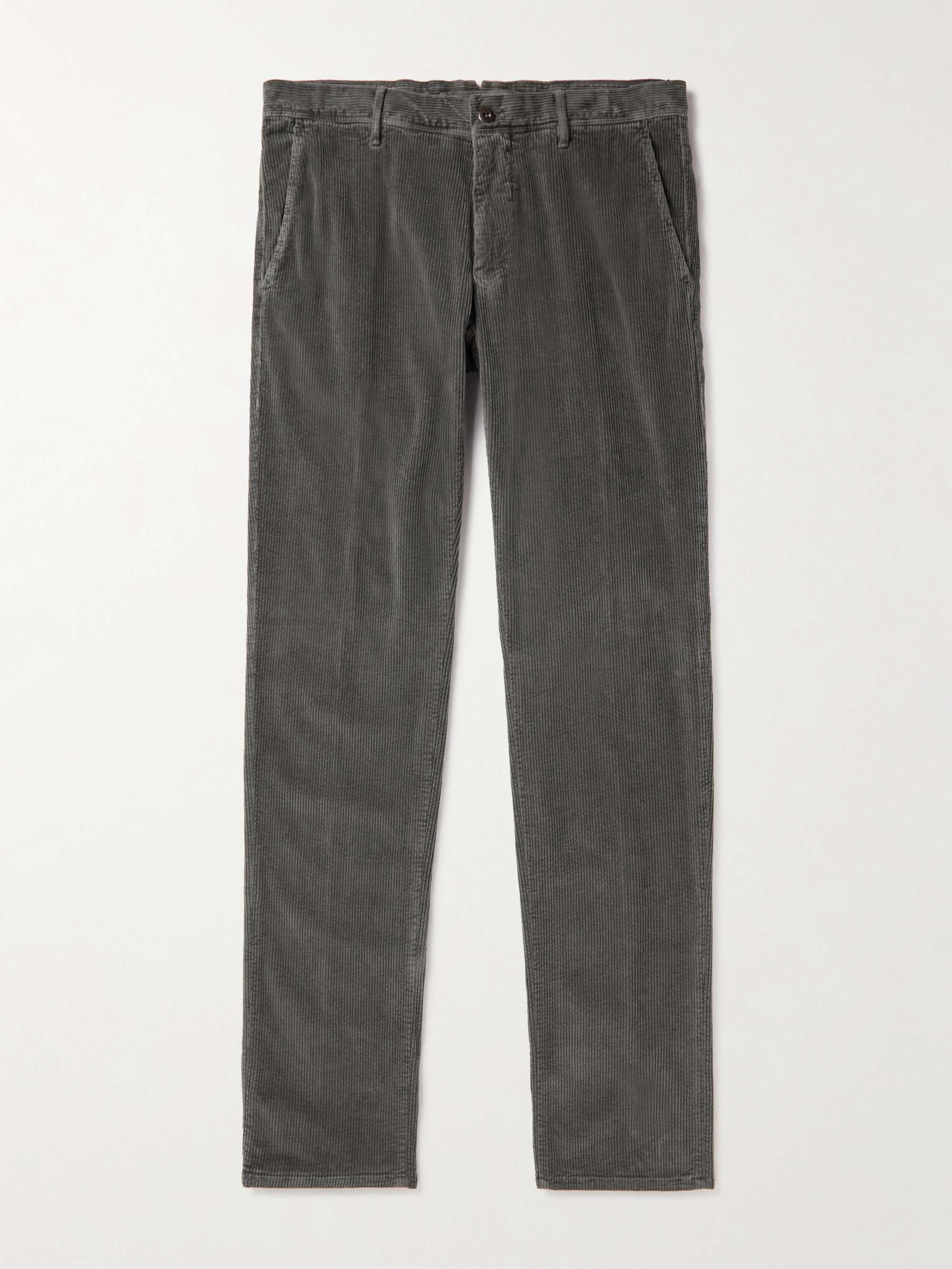 INCOTEX Tapered Cotton-Blend Corduroy Trousers