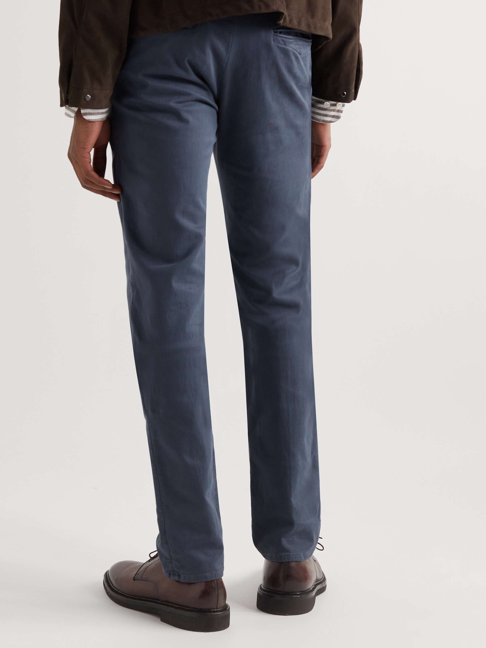 INCOTEX Slim-Fit Stretch Cotton-Blend Trousers