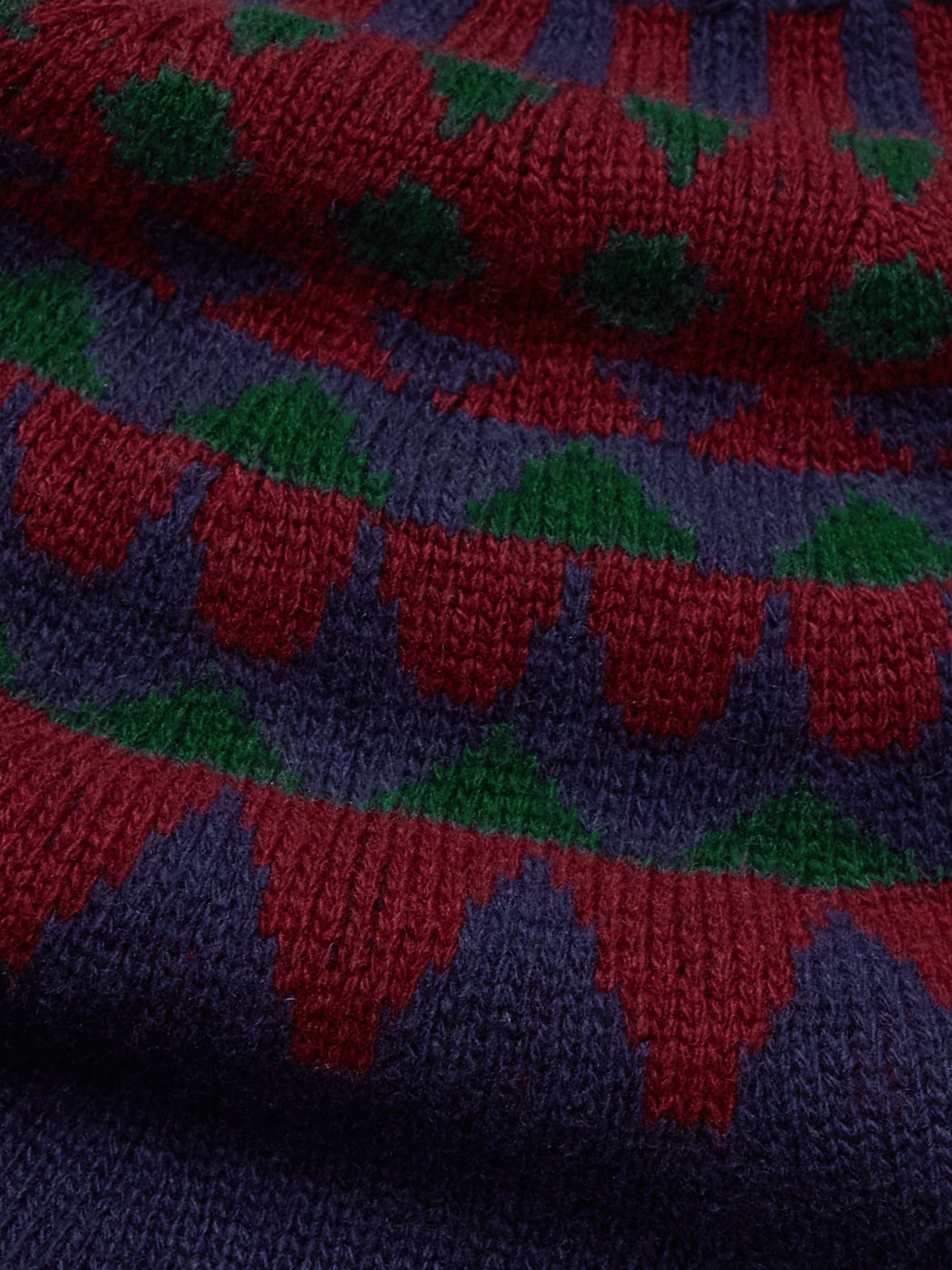 INCOTEX Jacquard-Knit Virgin Wool Rollneck Sweater