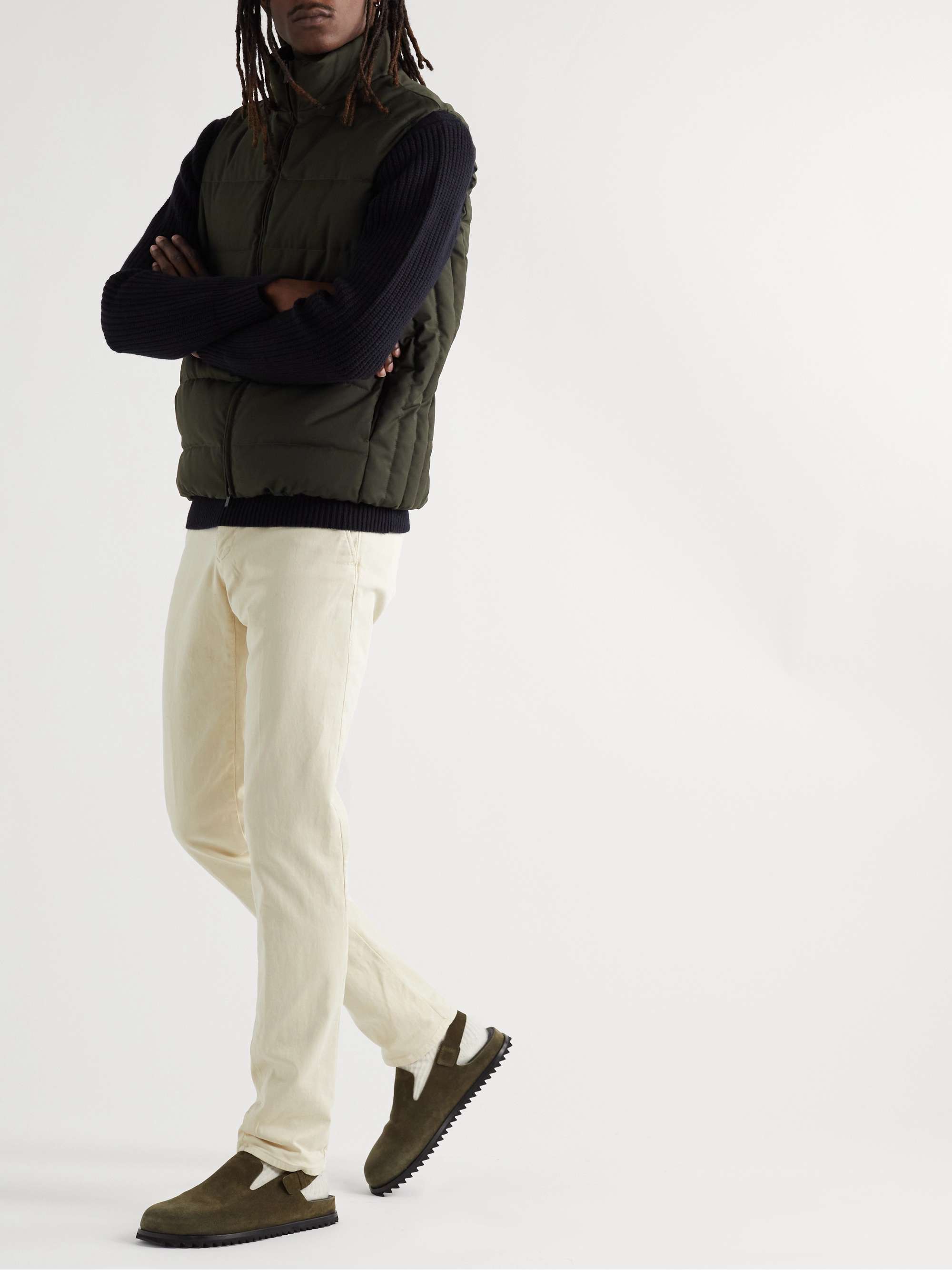 INCOTEX Slim-Fit Stretch Cotton-Blend Trousers