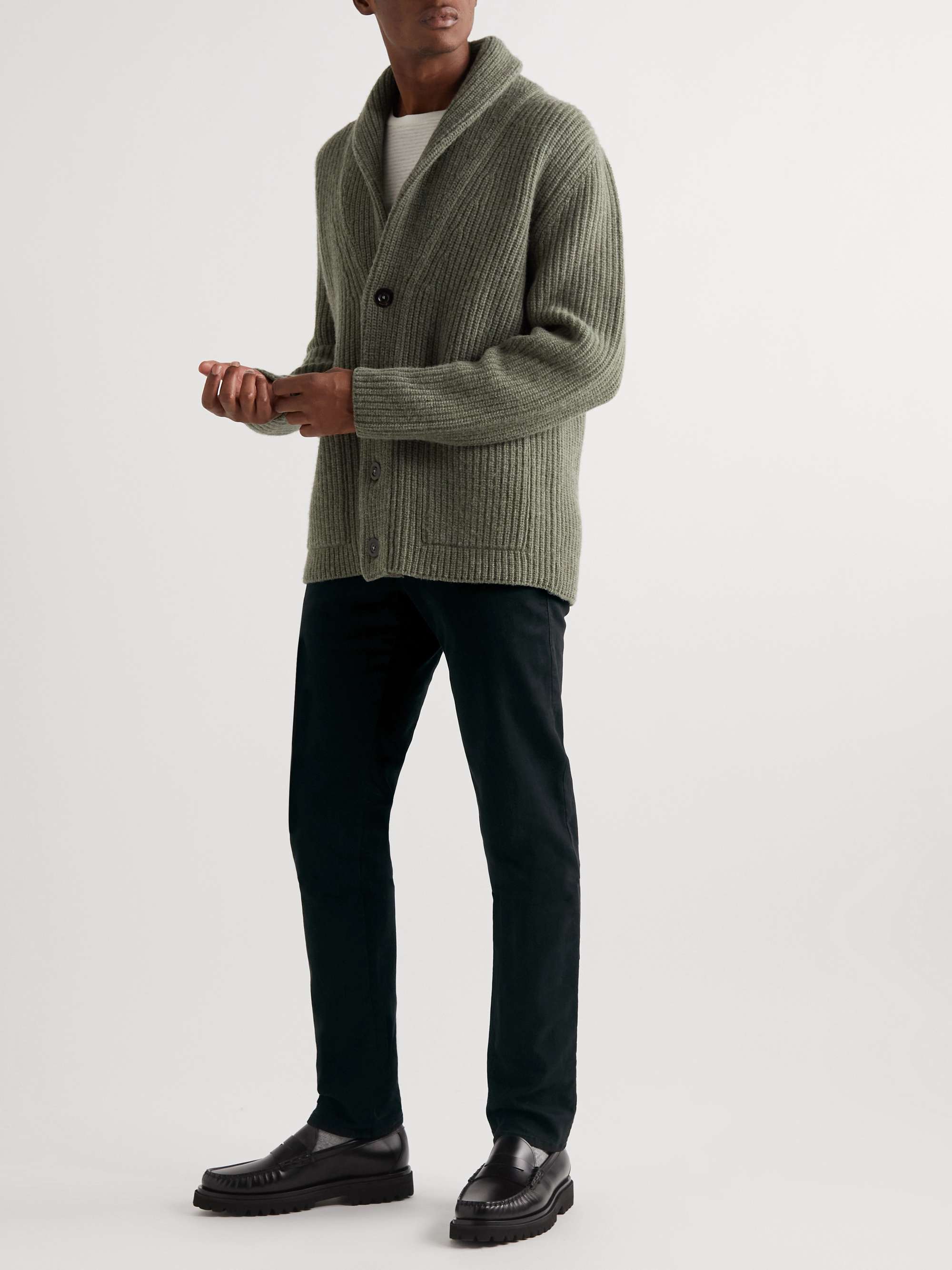 INCOTEX Slim-Fit Stretch Cotton-Blend Trousers
