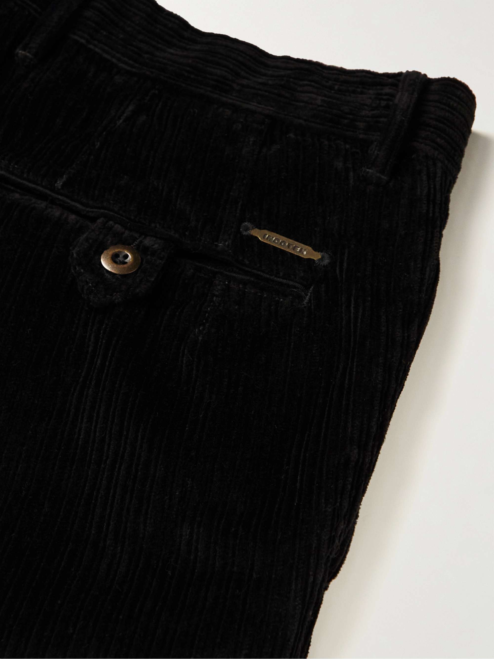 INCOTEX Tapered Pleated Cotton-Blend Corduroy Trousers