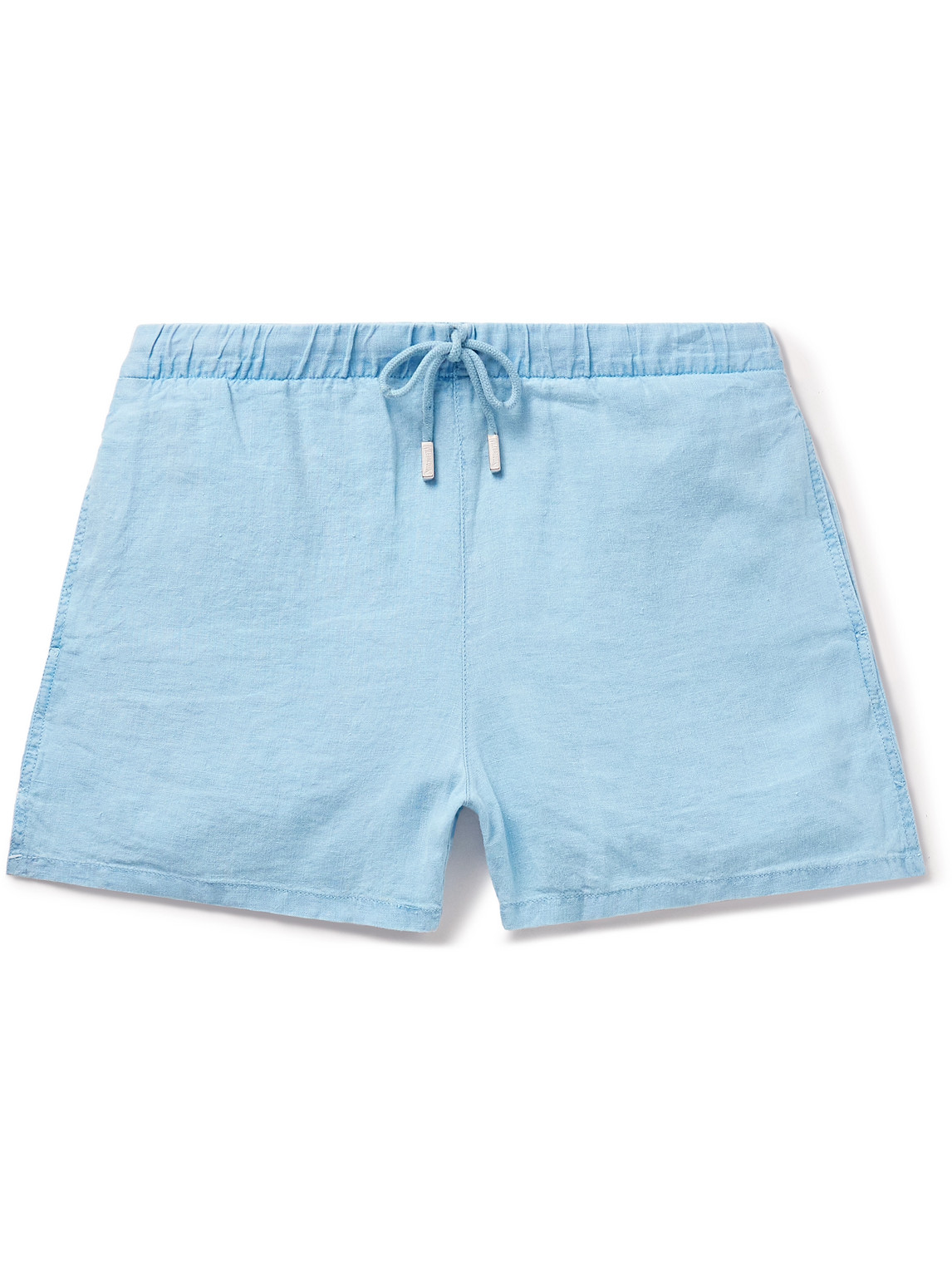 Vilebrequin Kids' Barry Slim-fit Linen Drawstring Shorts In Blue