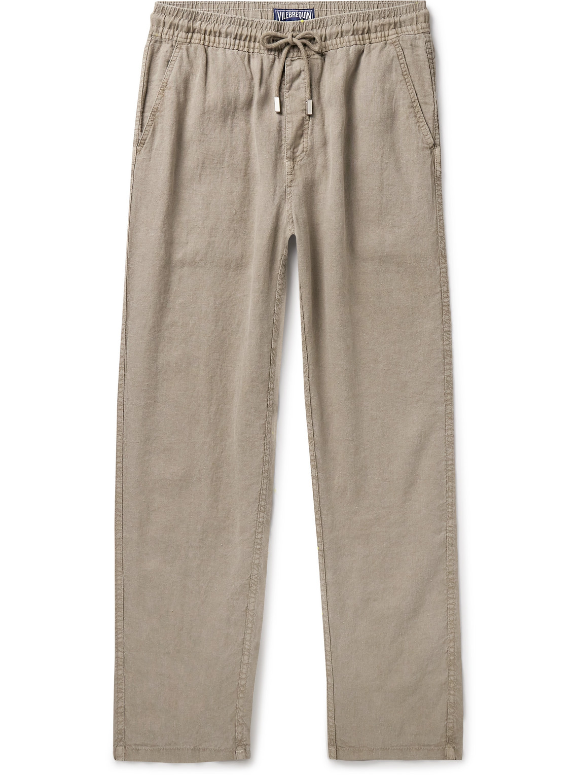 Vilebrequin Pacha Straight-leg Linen Drawstring Trousers In Neutrals